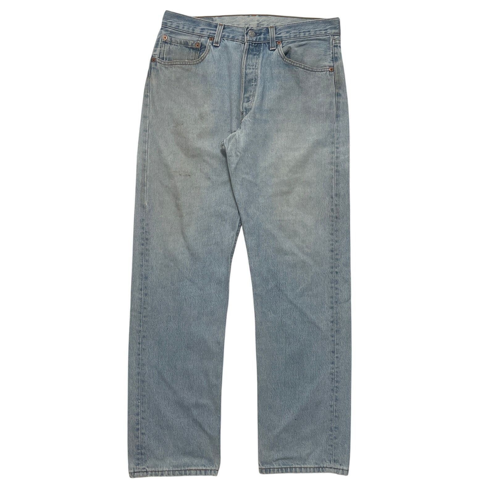 Levi's VTG 90's Levi's 501 Blue Light Wash Denim Jeans 31x30 Size US 31 - 1 Thumbnail
