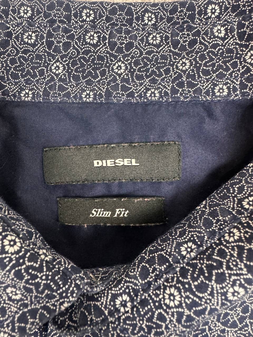 Diesel Diesel Men's Shirt Slim Fit Navy Pattern Size L Size US L / EU 52-54 / 3 - 5 Thumbnail