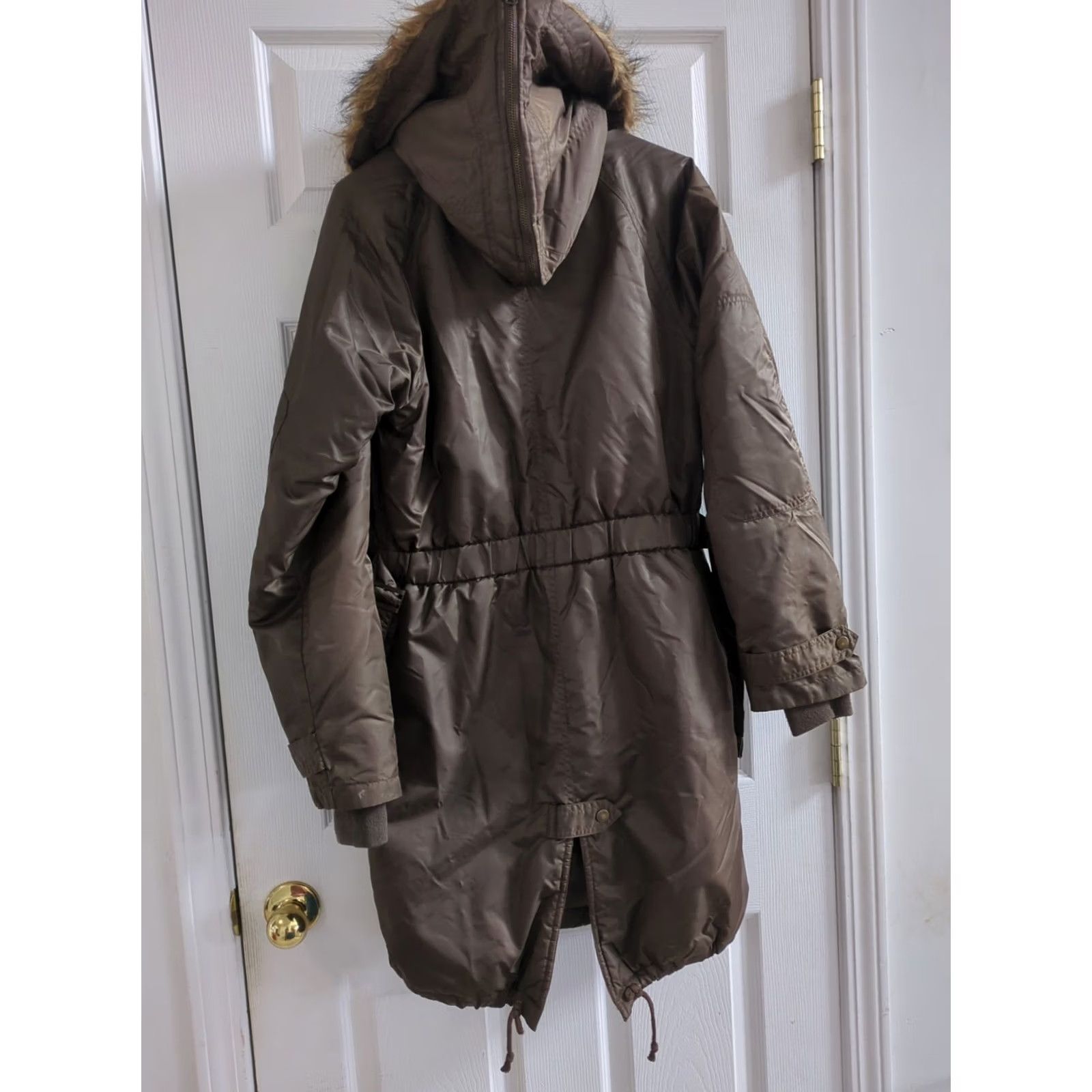 Zara Zara TRF Outerwear Coat Parka Long Brown Women's 28 Hooded Zip Pockets Fur Lining Fall Winter Needful Vintage: No Size 4XL / US 24-26 - 7 Thumbnail