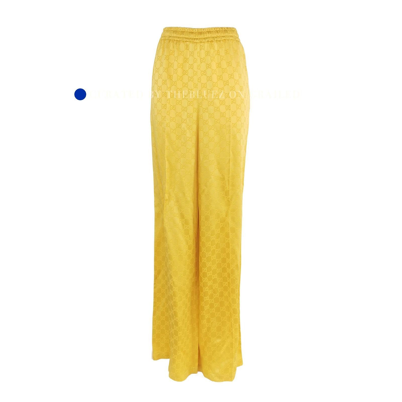 Gucci Yellow GG Monogram Sweatpants, Size 30 Size US 30 / EU 46 - 1 Thumbnail