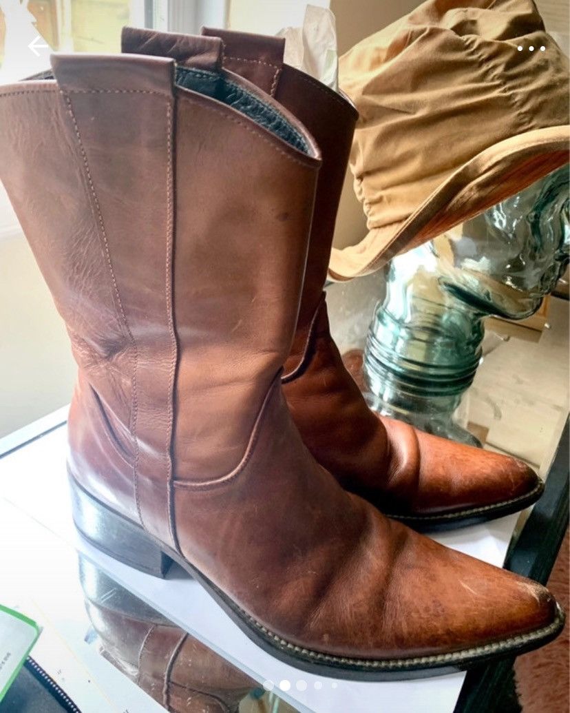Designer × Japanese Brand × Vintage Fauzian Jeunesse Brown Leather Western Size EU 37 UK 4 £325 Size US 6.5 / IT 36.5 - 1 Thumbnail
