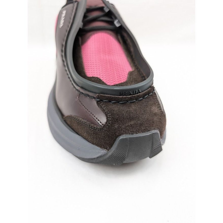 Prada o1rshd1 Brushed Leather Sneakers Bike Fabric Suede Size US 10 / EU 43 - 5 Thumbnail
