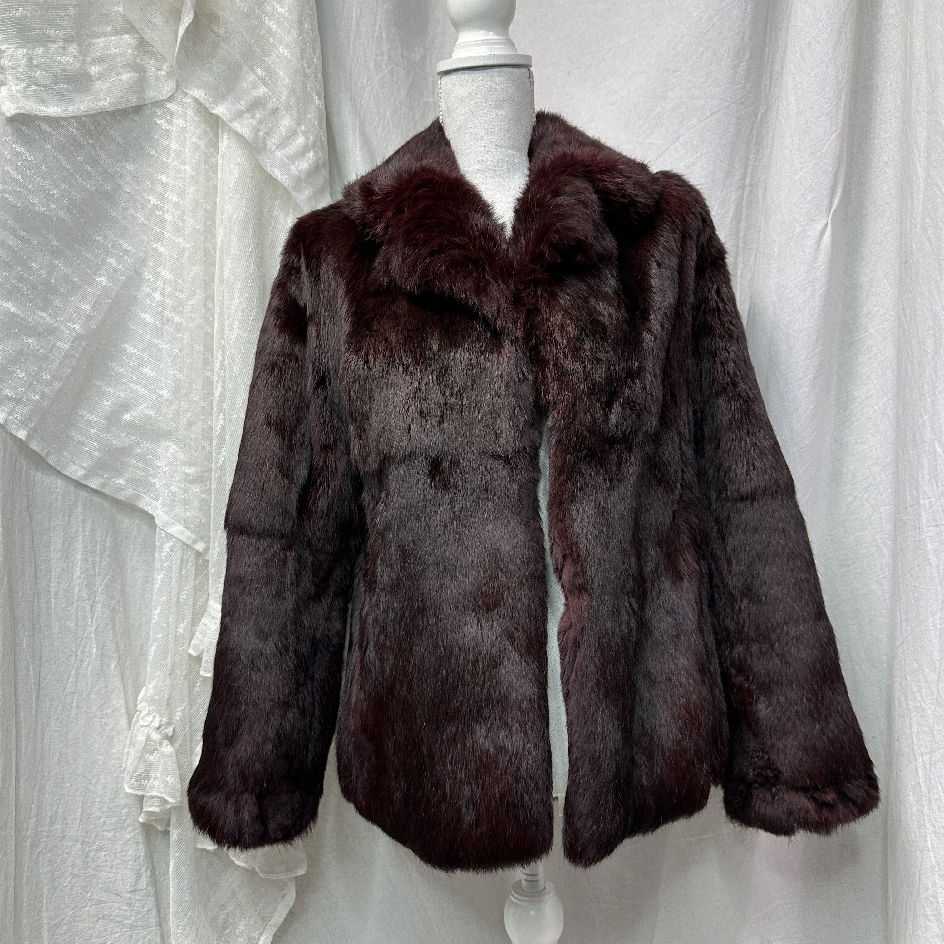 Vintage Vintage Old Money Cherry Red Real Rabbit Fur 90s Size S / US 4 / IT 40 - 8 Thumbnail