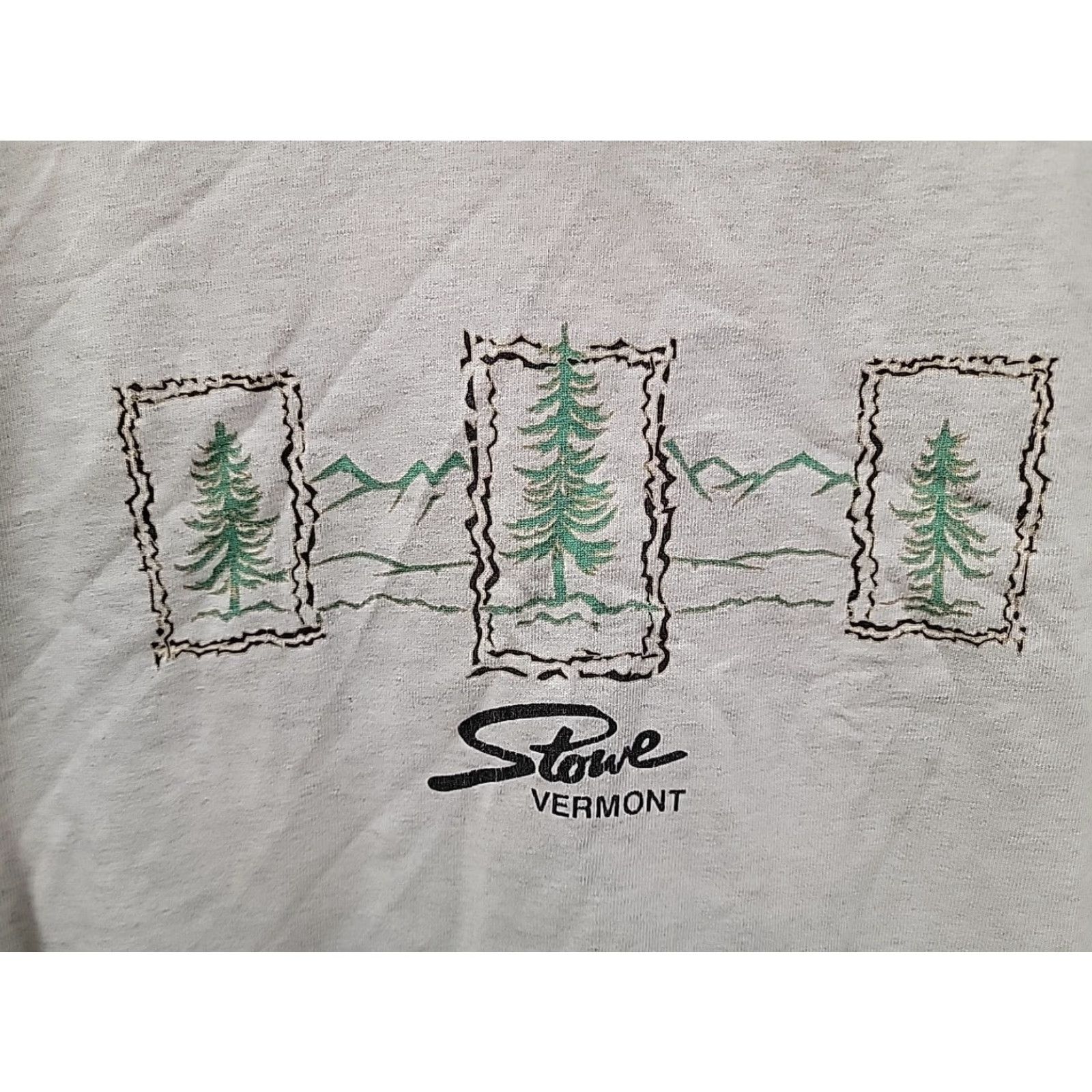 Vintage VINTAGE Stowe Mountain Graphic Shirt Long Sleeve USA Vermont Medium Gray Cotton Blend Mens T-Shirt Size US M / EU 48-50 / 2 - 2 Thumbnail