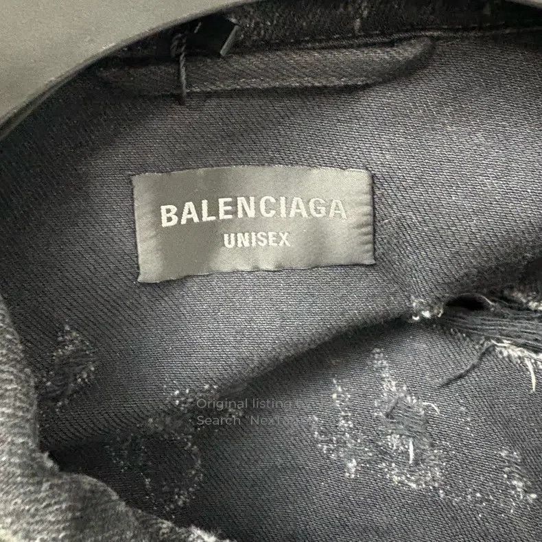 Balenciaga Balenciaga Mud Dyed Vintage Destroyed Big Ripped Denim Jac Size US XL / EU 56 / 4 - 3 Thumbnail