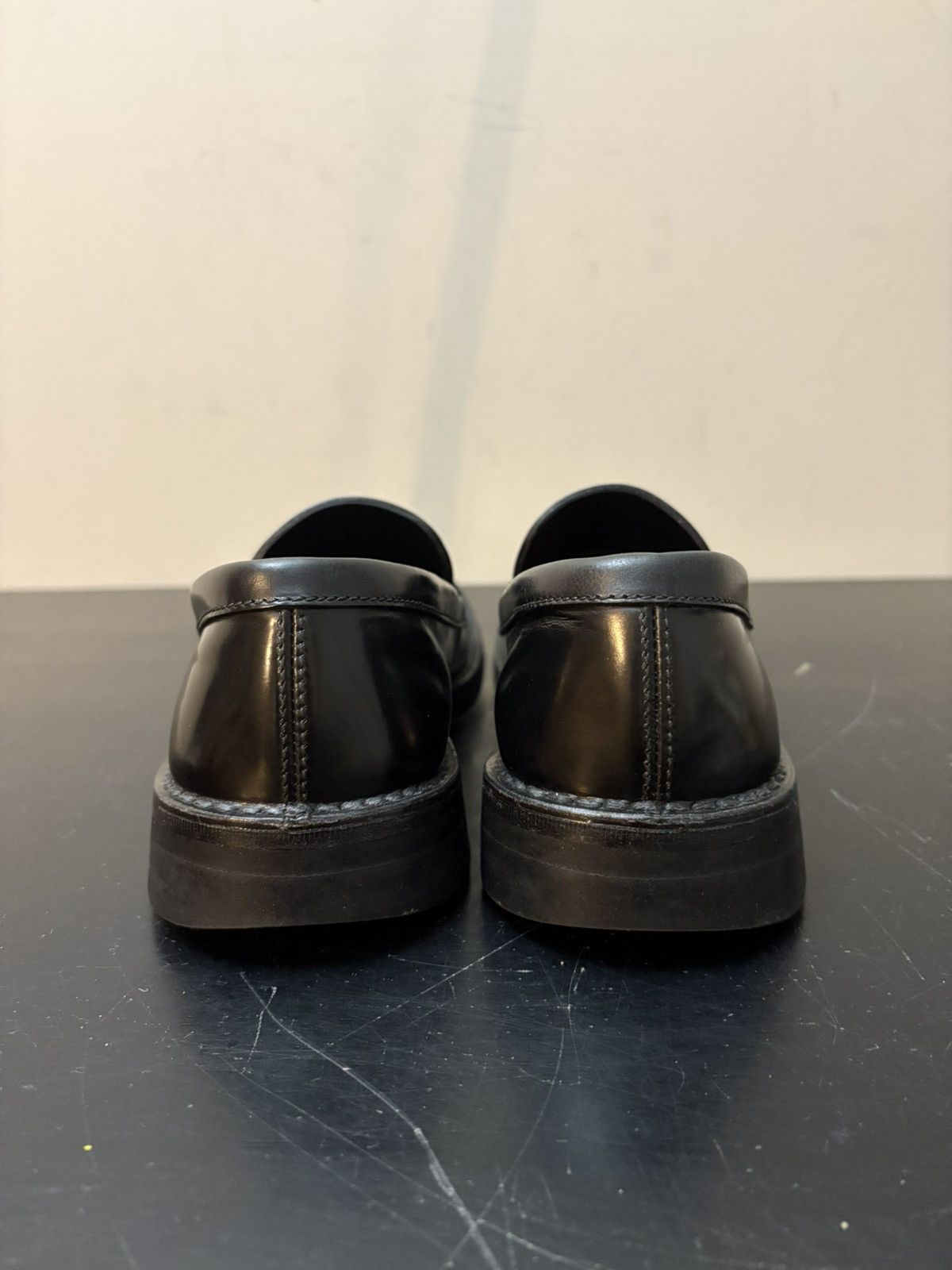 Prada Prada by Ilga Brushed Leather Derby Loafers Black Size US 6 / EU 39 - 5 Thumbnail