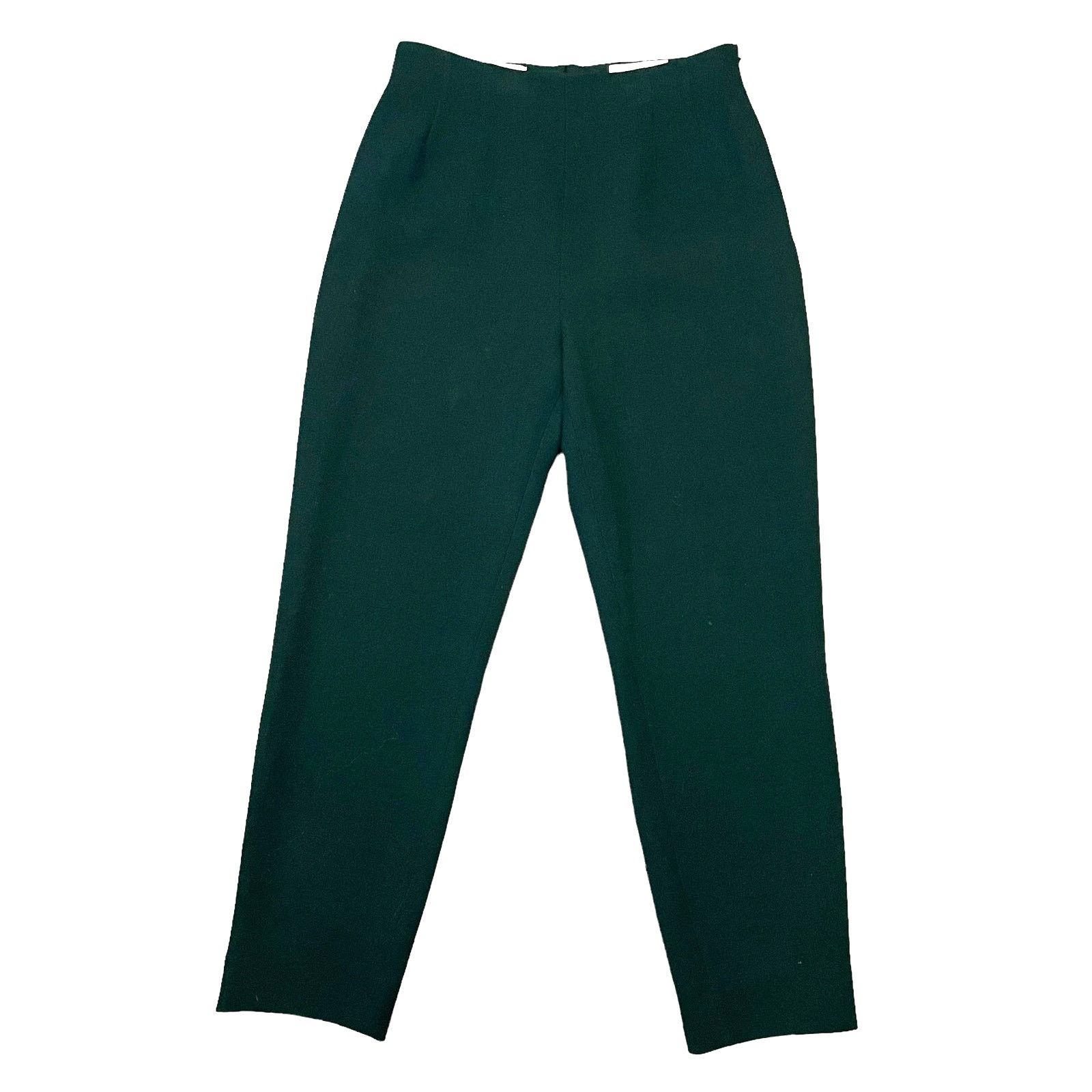 Vintage Escada Wool Pants Tapered Forest Green Size EU 40