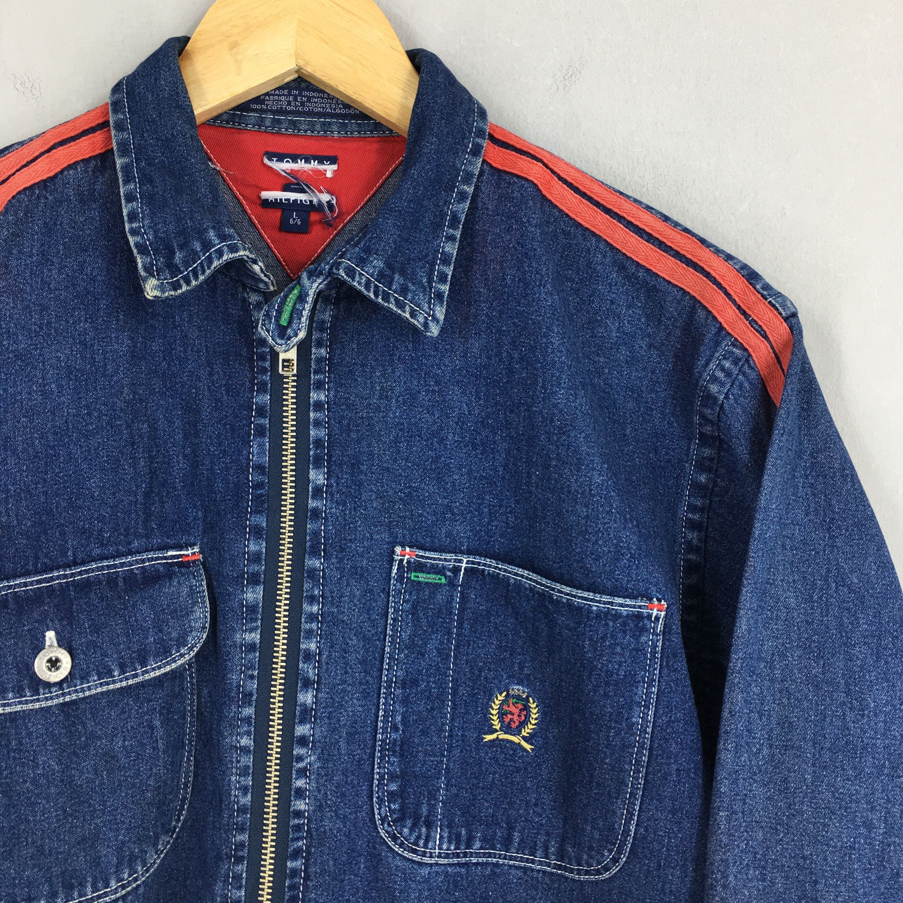 Tommy Hilfiger × Vintage Vintage Tommy Hilfiger Denim Oxfords Shirt Zipper Large Size US L / EU 52-54 / 3 - 3 Thumbnail