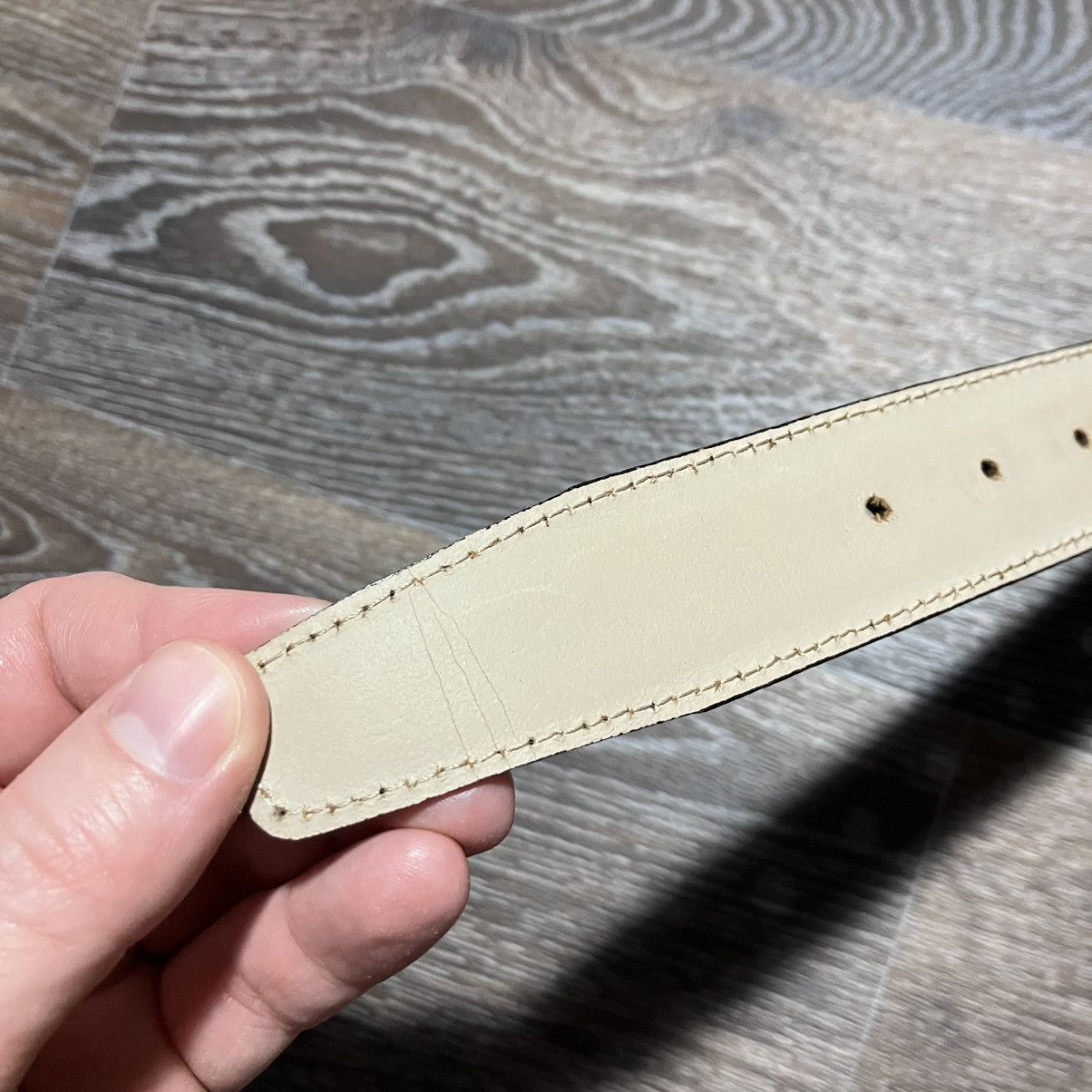 Genuine Leather YVES GERARD Solid Brass Made In Italy Genuine Leather Belt Size 32 - 12 Thumbnail