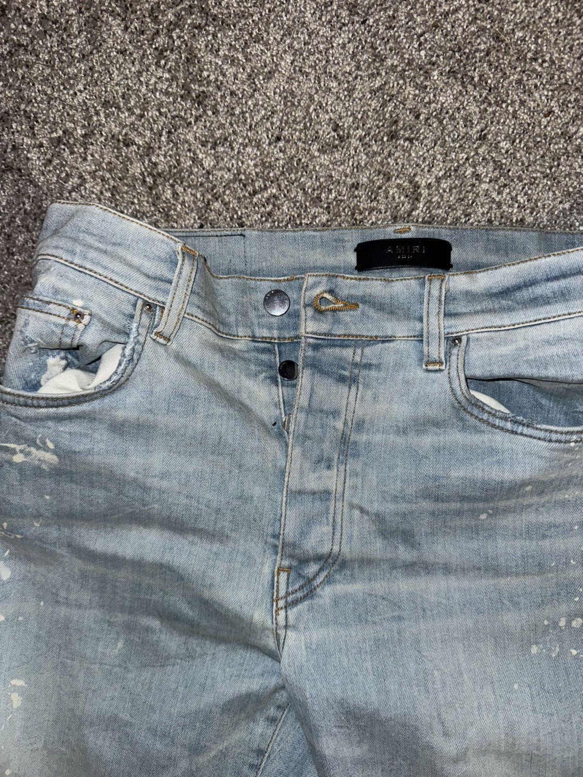 Amiri Amiri Jeans, Size 34 grey with white bleach splatters. Size US 34 / EU 50 - 3 Thumbnail