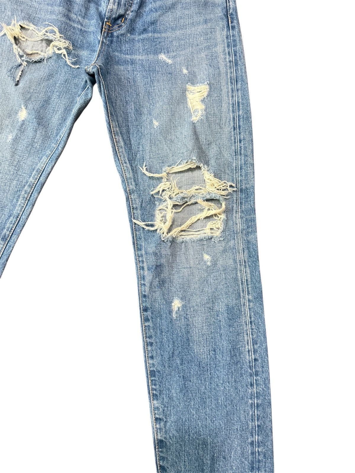 Denime JAPAN BRAND RIPPED DENIM UNGRID SELVEDGE Size US 29 - 5 Thumbnail