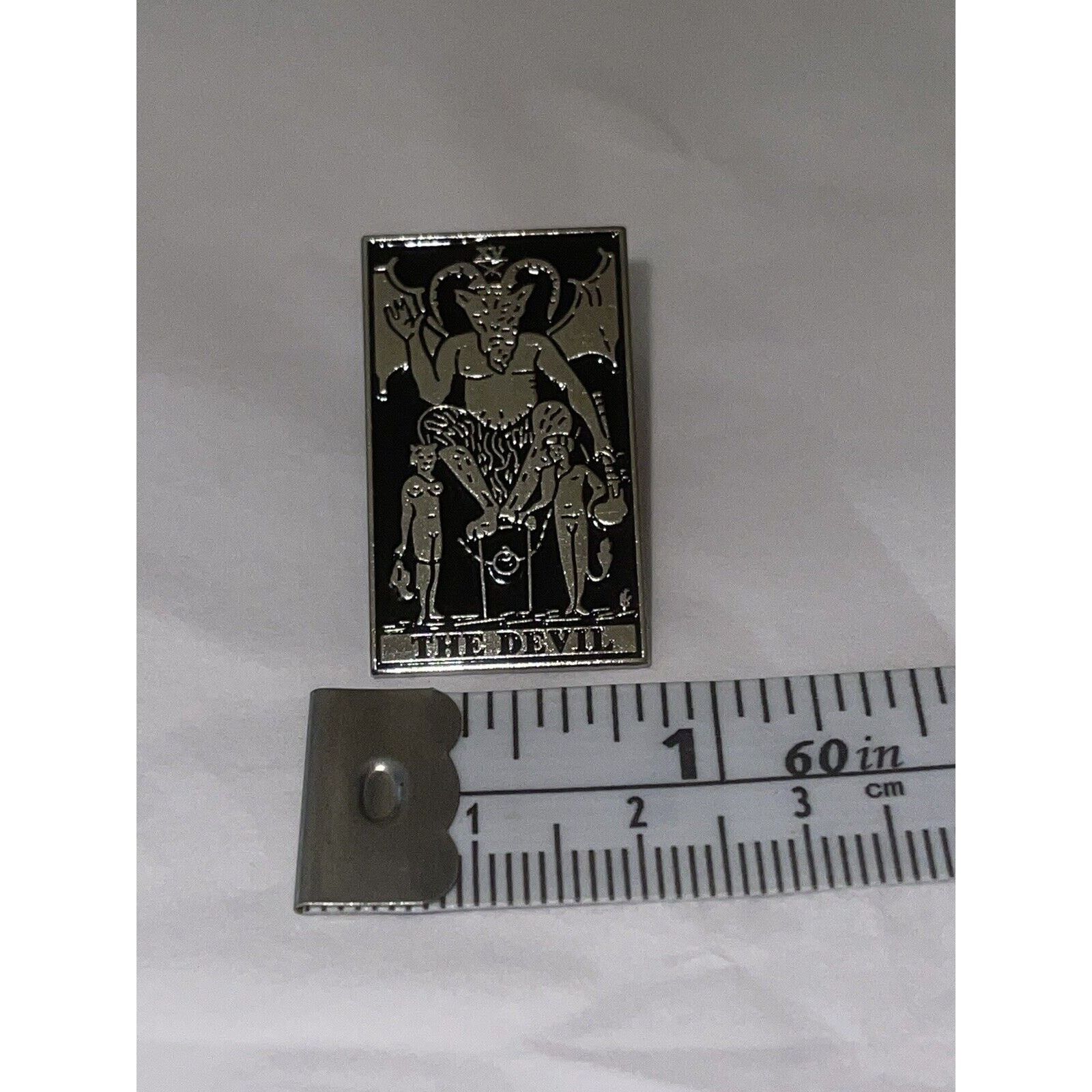 Other The Devil Tarot Card Halloween Horror Pin Brooch Size ONE SIZE - 1 Preview