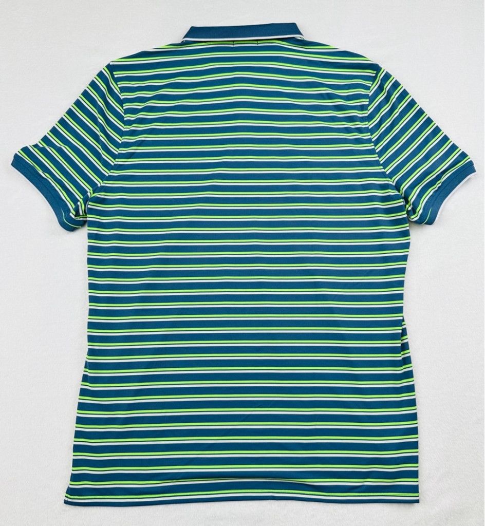 G/FORE G/Fore Mens Large Blue Green Stripe Golf Jersey Polo Shirt Size US L / EU 52-54 / 3 - 7 Thumbnail
