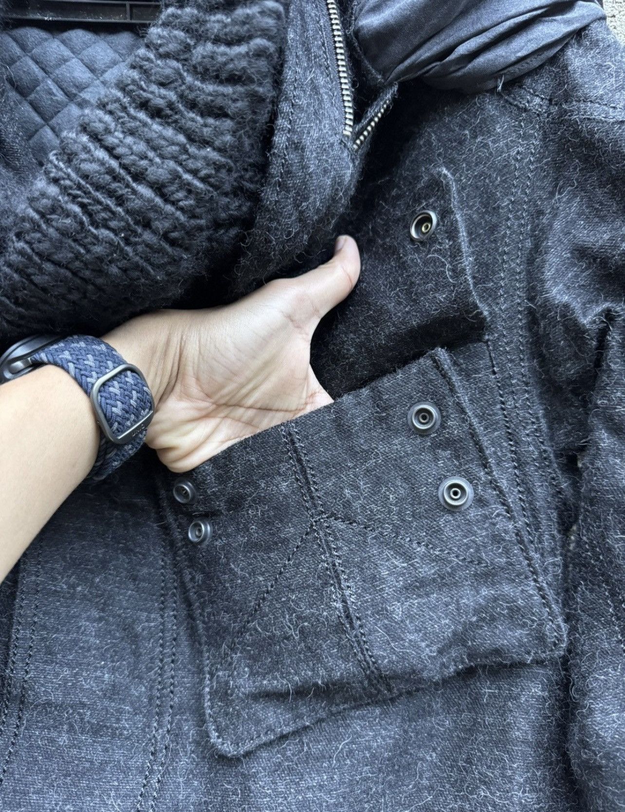 Designer × Maison MIHARA YASUHIRO Miharayasuhiro Quilted Wool Coat with Detachable Scarf Size US S / EU 44-46 / 1 - 8 Thumbnail