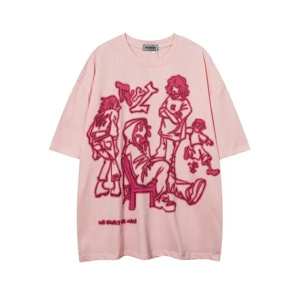 VIBE Streetwear Funny Anime Cartoon Graphic Oversized T-Shirt y2k Size US L / EU 52-54 / 3 - 1 Thumbnail