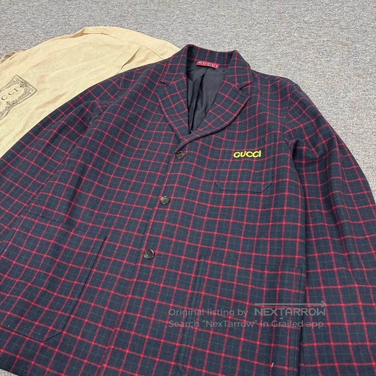 Gucci Gucci Plaid Logo Wool Blazer. Size US M / EU 48-50 / 2 - 2 Thumbnail