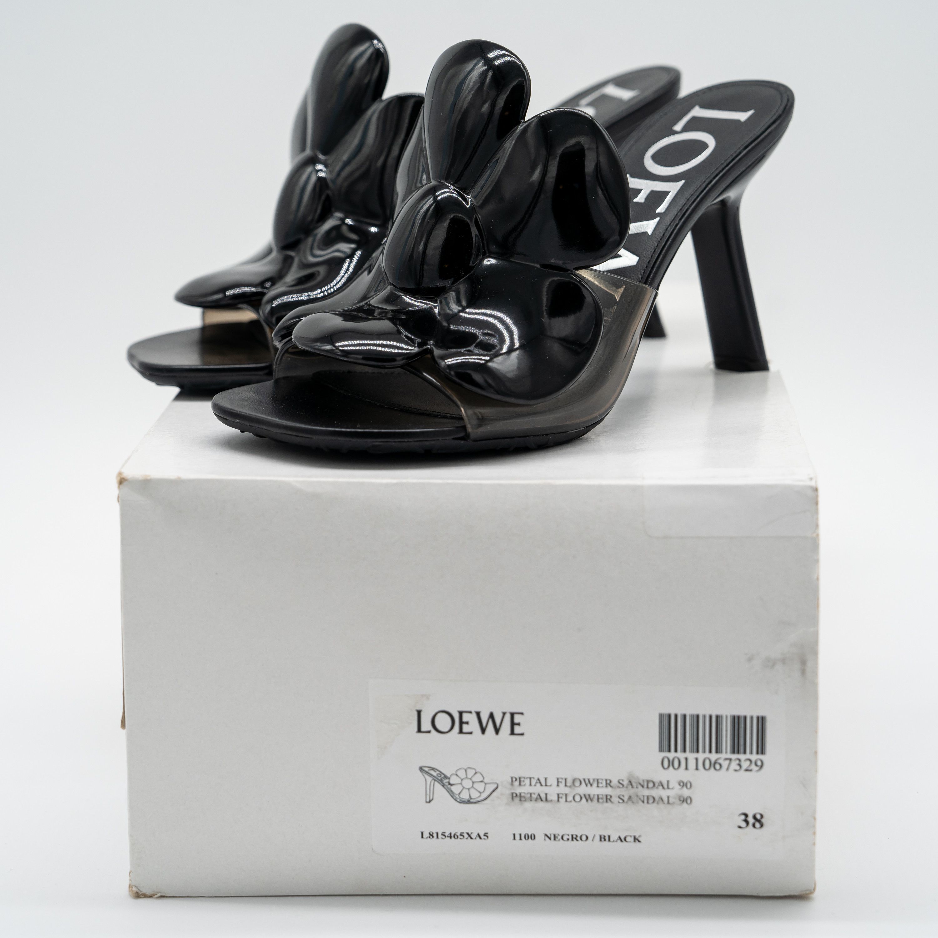 Loewe Loewe Petal Flower Sandals 90mm Black Size US 8 / IT 38 - 11 Thumbnail