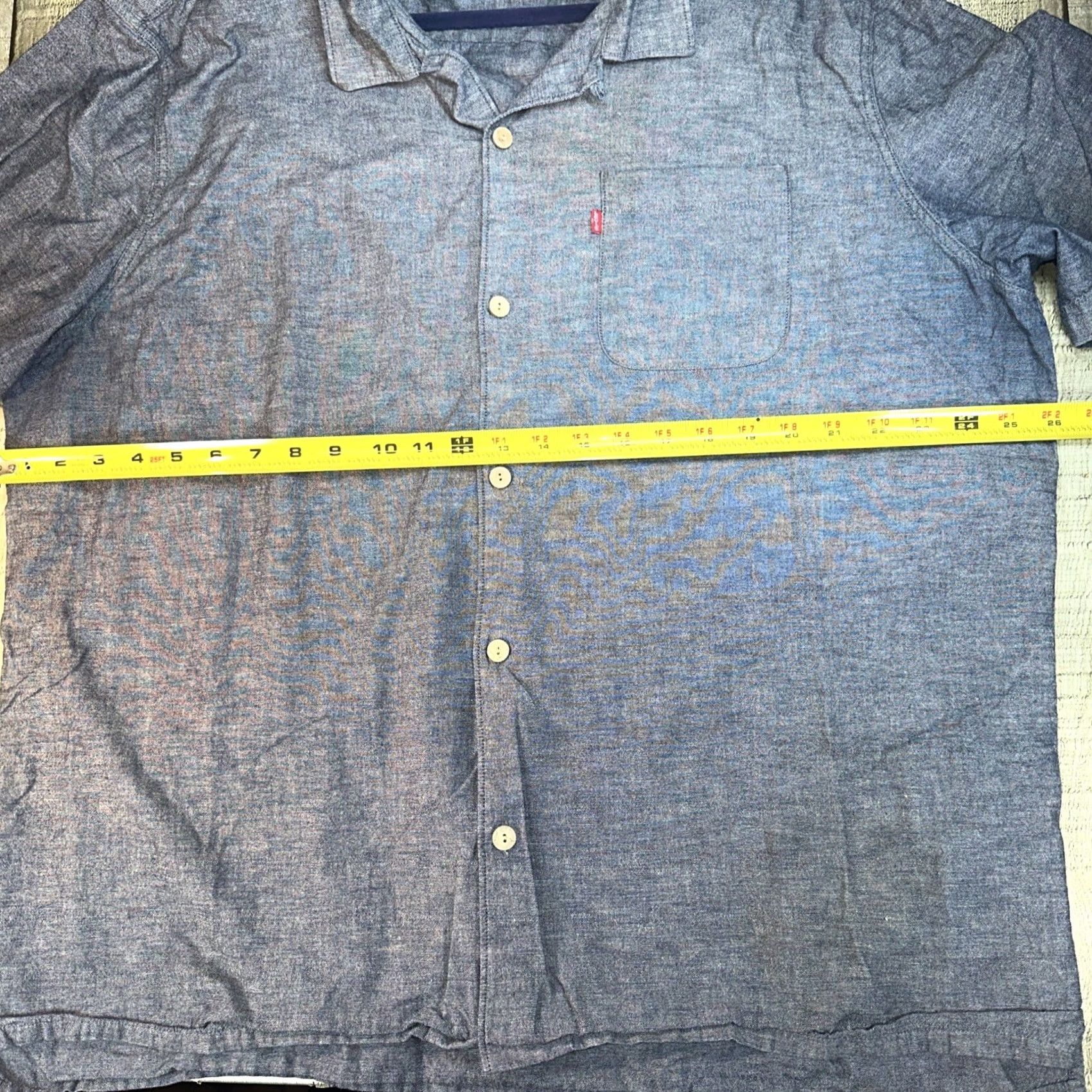 Levi's Levi's Button-Up Short Sleeve Shirt 2XL Men Blue Size US 39 - 3 Thumbnail