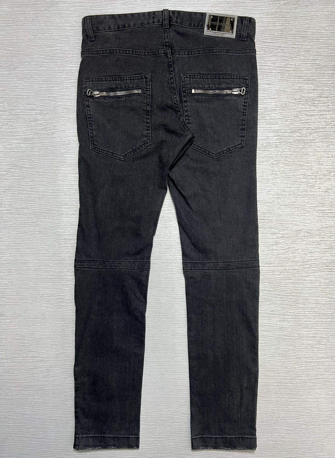 Pierre Balmain Pierre Balmain - Washed Zip Pocket Ankle Zip Biker Jeans Size US 32 / EU 48 - 2 Thumbnail