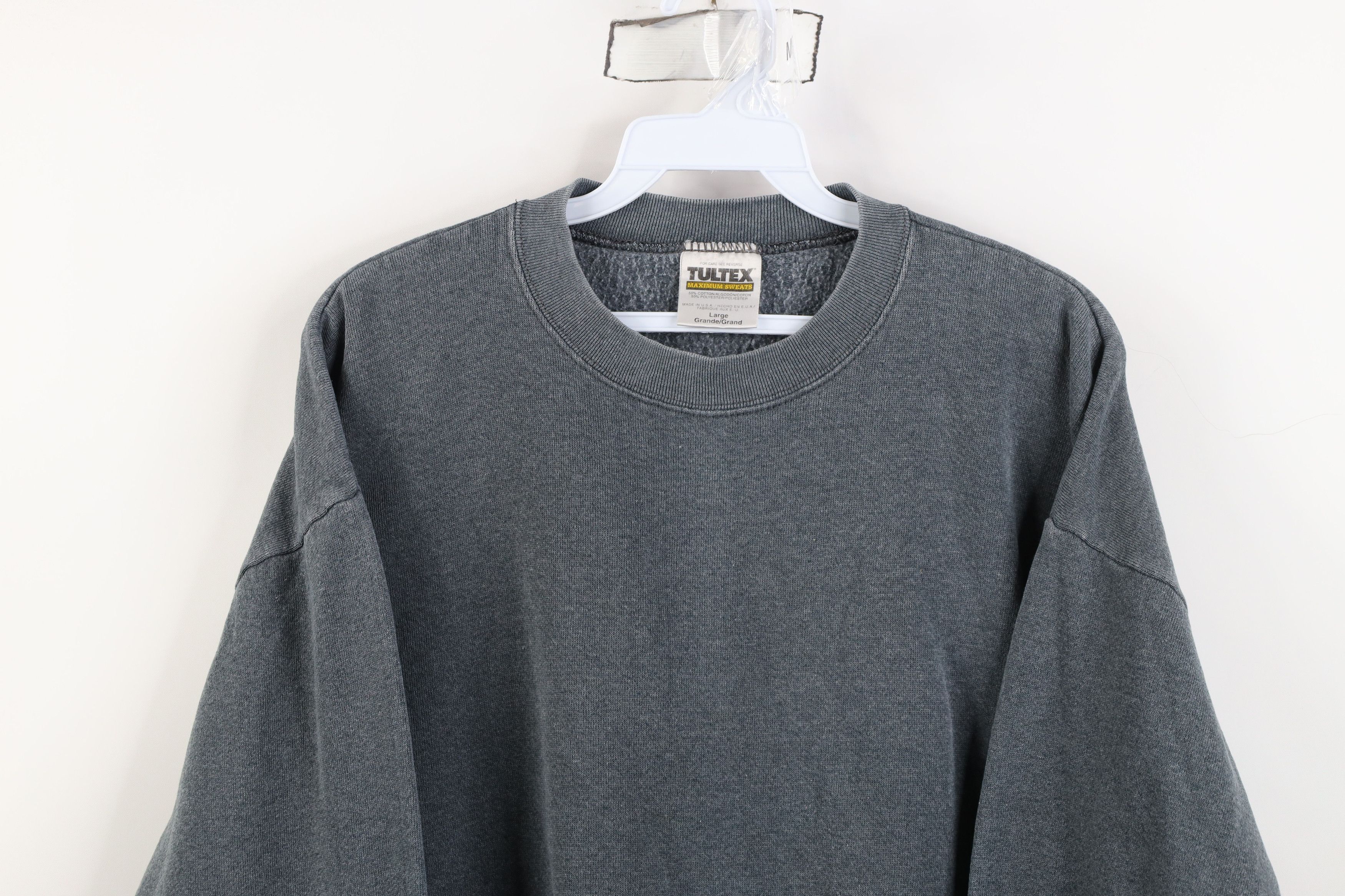 Vintage Vintage 90s Streetwear Blank Crewneck Sweatshirt Gray USA Size L / US 10 / IT 46 - 2 Thumbnail