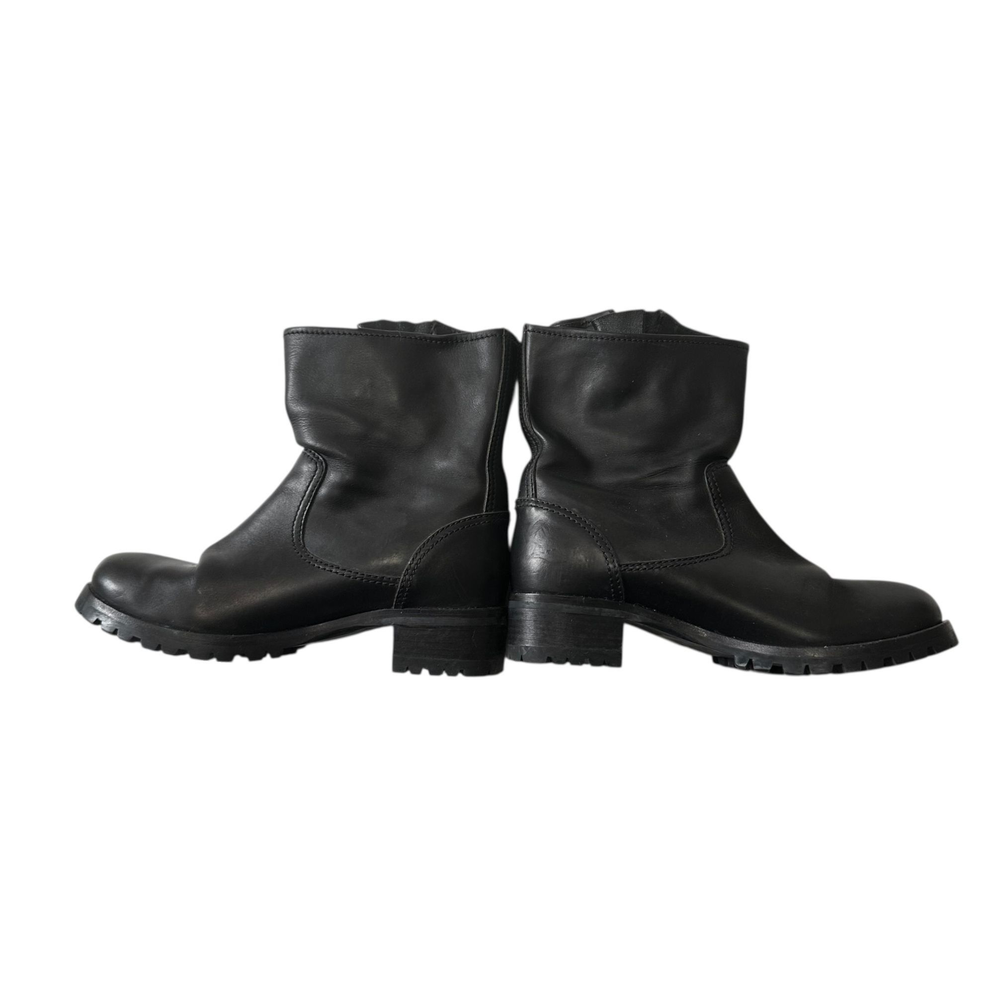 Prada Prada Biker Boots Black Leather Lug Sole Ankle Boots EU 38.5 Size US 8.5 / IT 38.5 - 15 Thumbnail