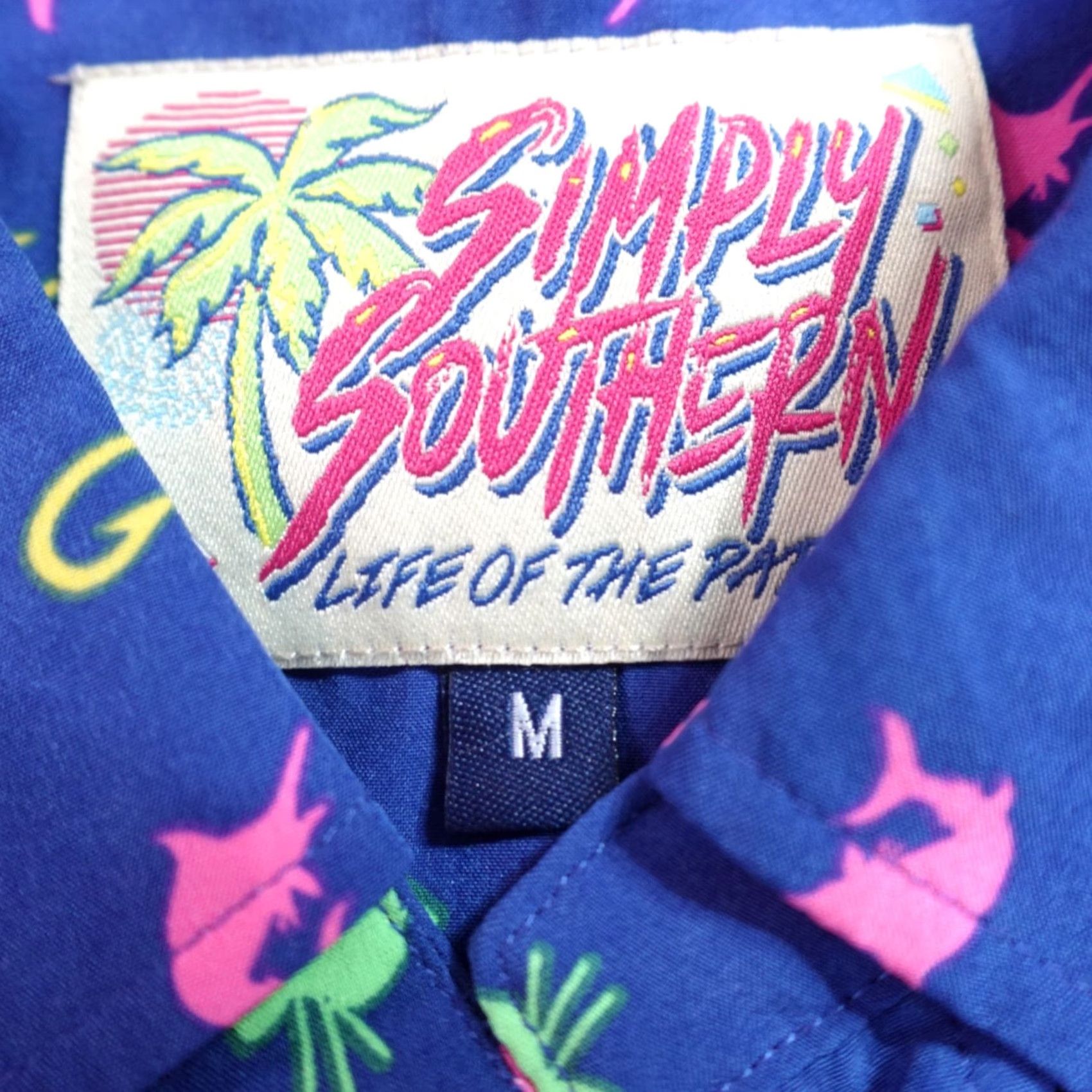 Vintage Simply Southern Shirt M Blue Life of the Party Performance AOP Shirt Men Medium Blue Responsive Button-Up Short Sleeve Collared Polyester Blend 2020s Size US M / EU 48-50 / 2 - 3 Thumbnail
