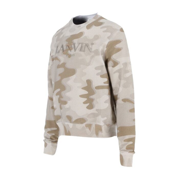 Lanvin o1w1db10724 Camo Logo Sweatshirt in Beige Size US XS / EU 42 / 0 - 2 Thumbnail