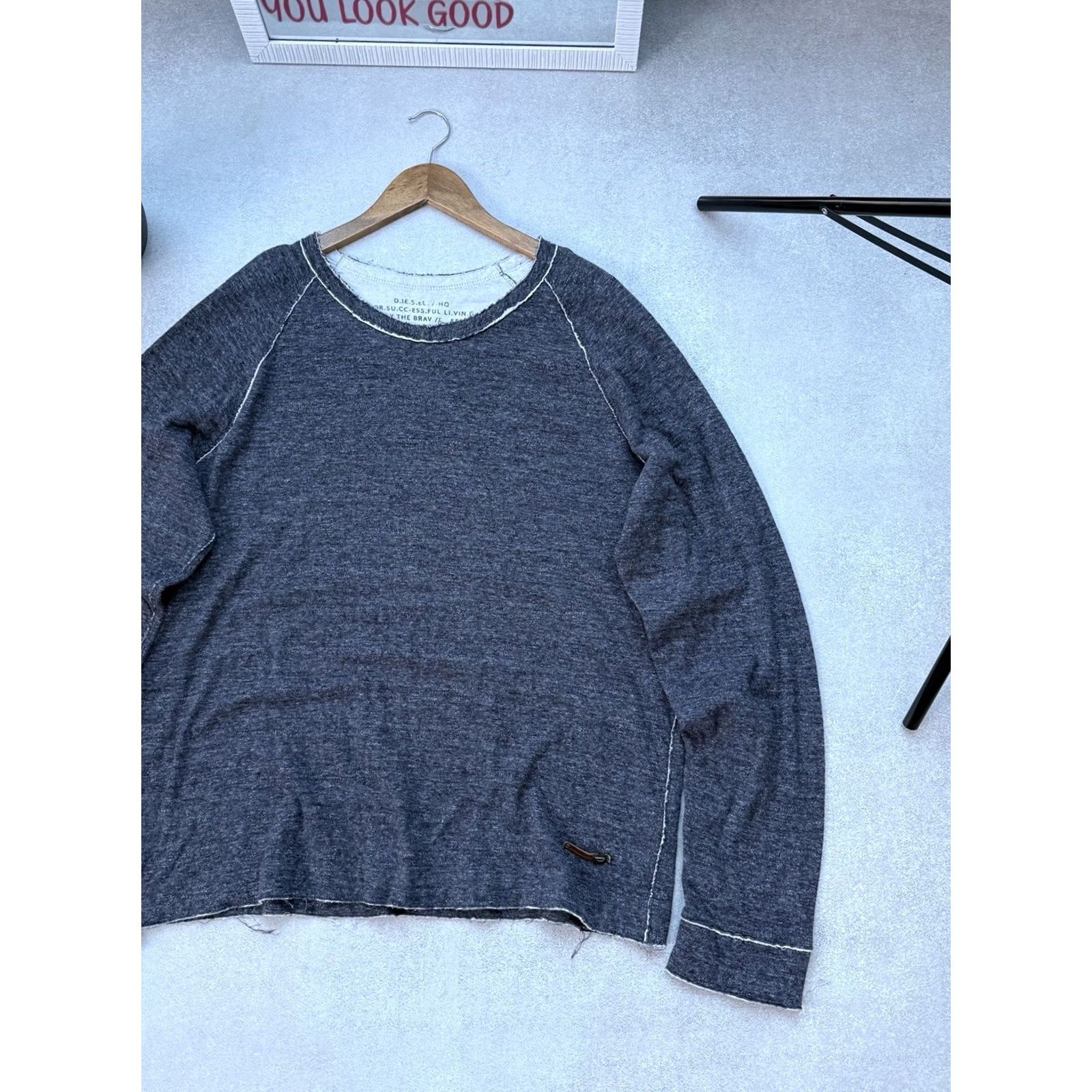 Diesel VINTAGE Diesel Sweatshirt Avant Gard Y2K Men’s Pullover Gray XXL Pullover Sweatshirt Mens 90s Diesel Avant Gard Style Size US XXL / EU 58 / 5 - 5 Thumbnail