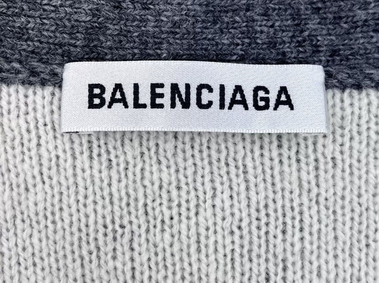 Balenciaga Balenciaga Grey Full Classic Logo Wool Long Sleeve shirt Size US XS / EU 42 / 0 - 5 Thumbnail
