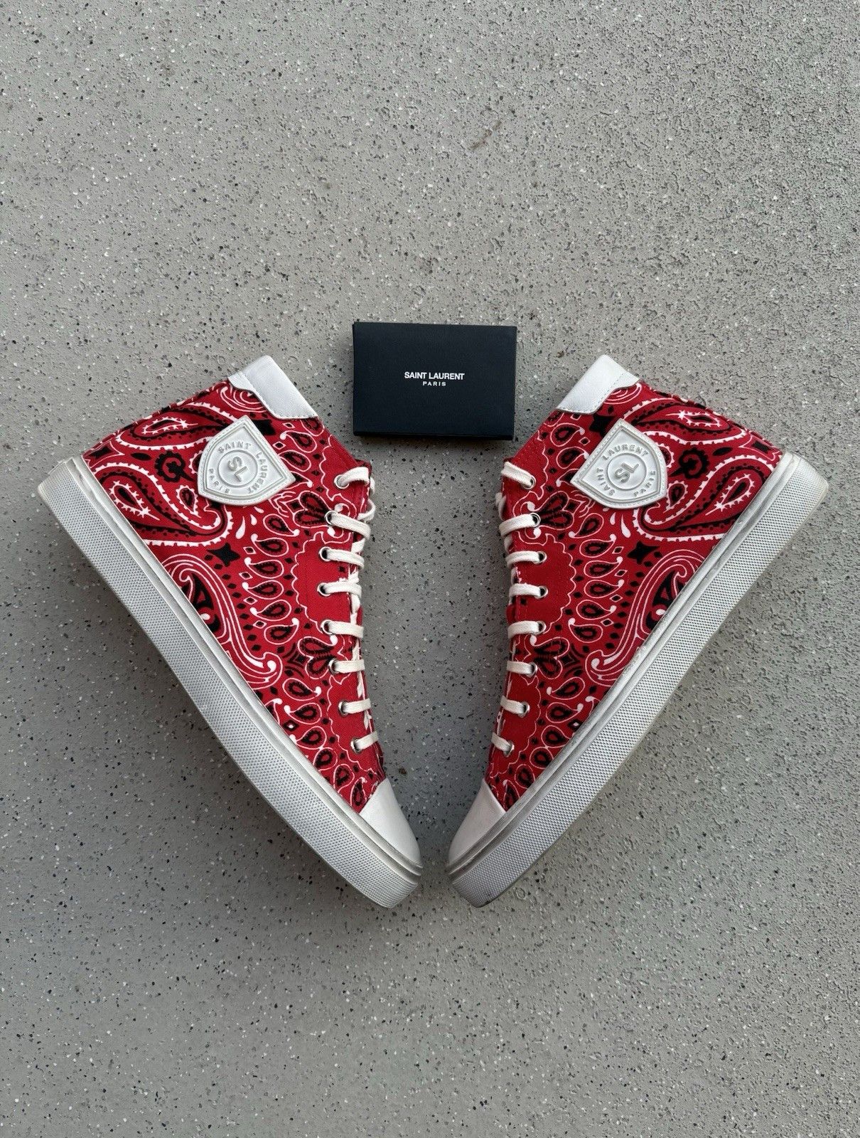 Saint Laurent Paris Saint Laurent Canvas Bedford Bandana Mens High Top Sneakers Size US 9 / EU 42 - 2 Thumbnail