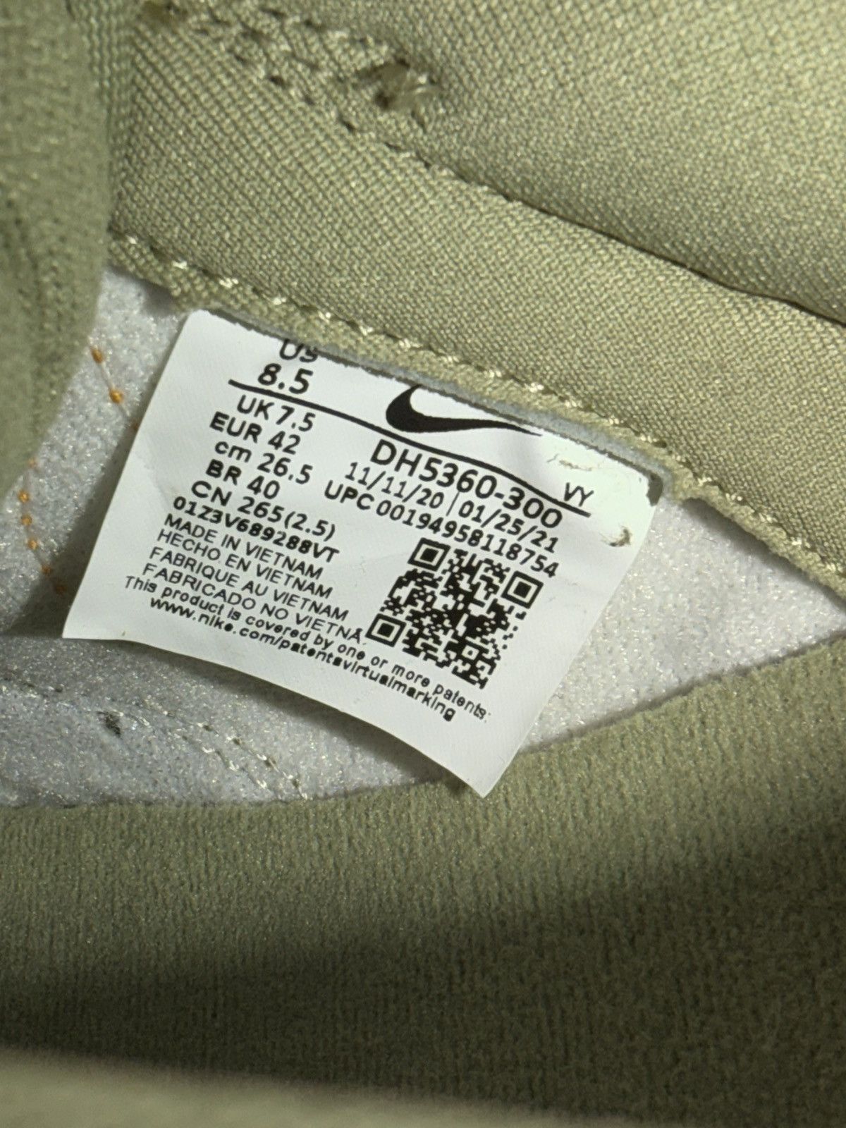 Nike Nike Dunk Low SE Dusty Olive Size 8.5 Replacement Box Size US 8.5 / EU 41-42 - 9 Thumbnail