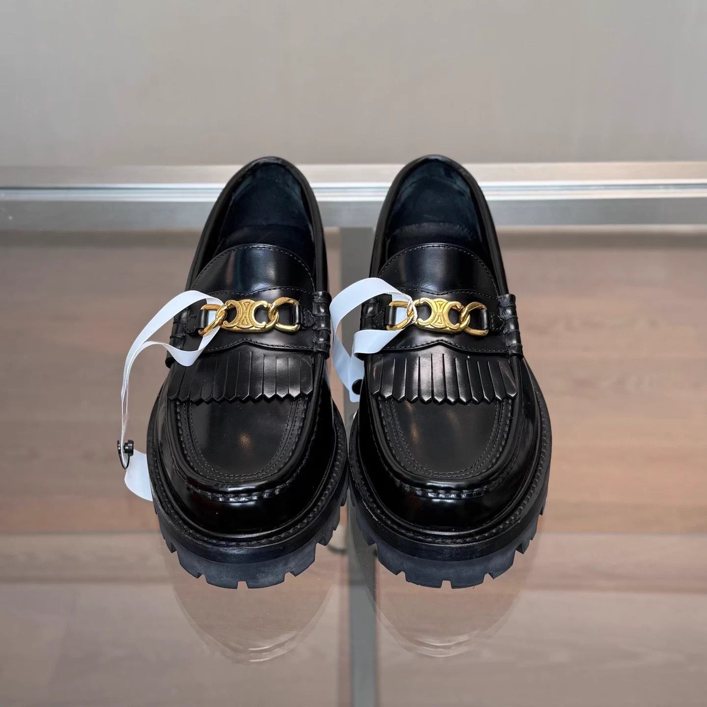 Celine Celine Margaret Triomphe Tassel Chain Loafer 37 Size US 6 / IT 36 - 2 Thumbnail