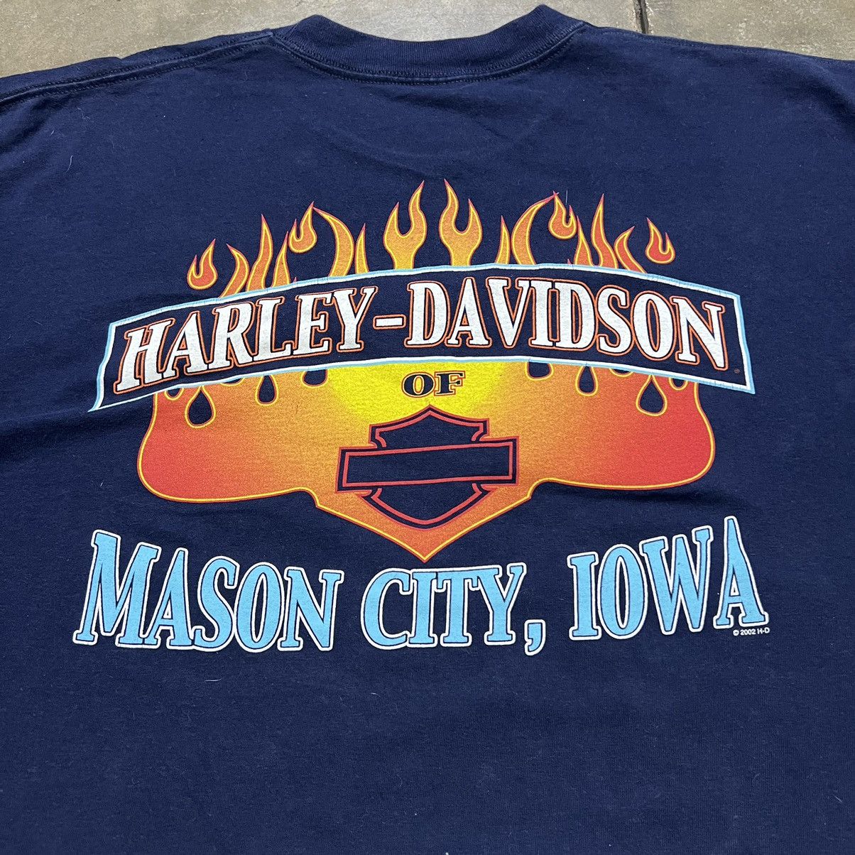 Harley Davidson × Vintage Vintage Harley Davidson Biker Tee Flame Spell Out Eagle Flag Size US XL / EU 56 / 4 - 7 Thumbnail