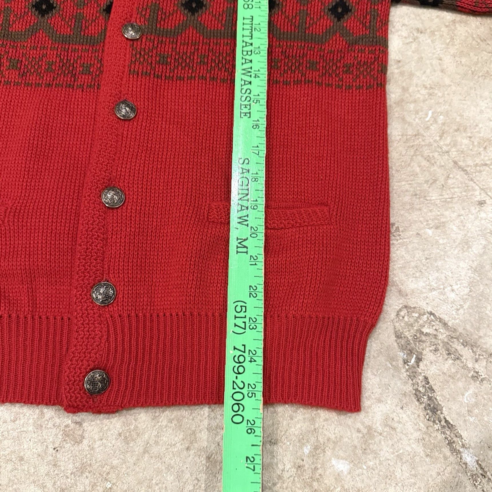 Vintage VINTAGE Avon Knit Fair Isle Cardigan Sweater Mens Medium Red Festive Mens Cardigan Sweater Size US M / EU 48-50 / 2 - 6 Thumbnail
