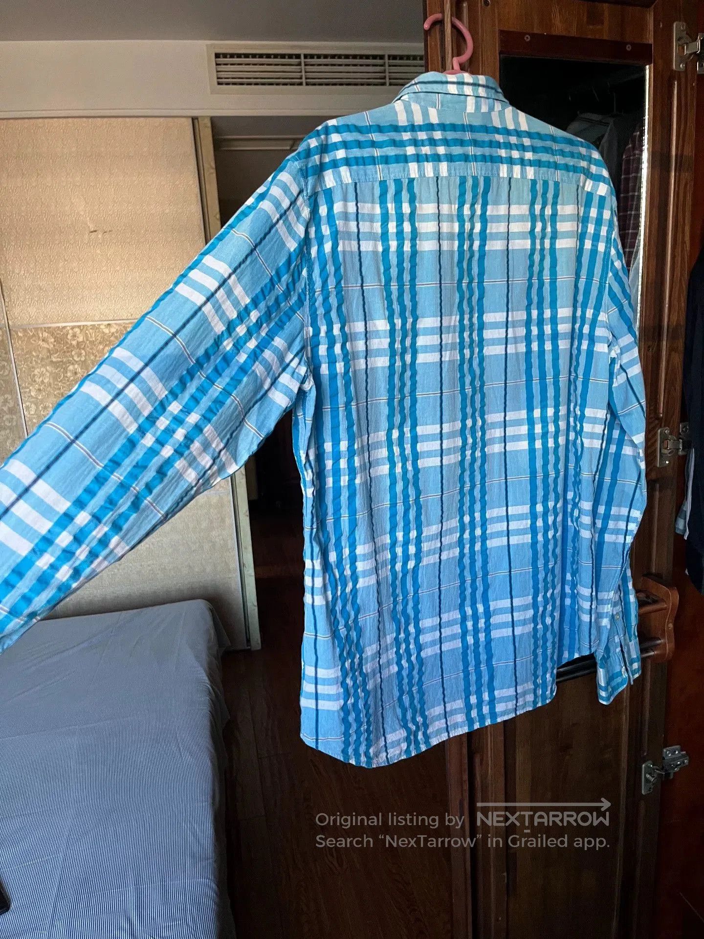 Burberry Burberry Blue Check Cotton Shirt. Size US M / EU 48-50 / 2 - 8 Thumbnail