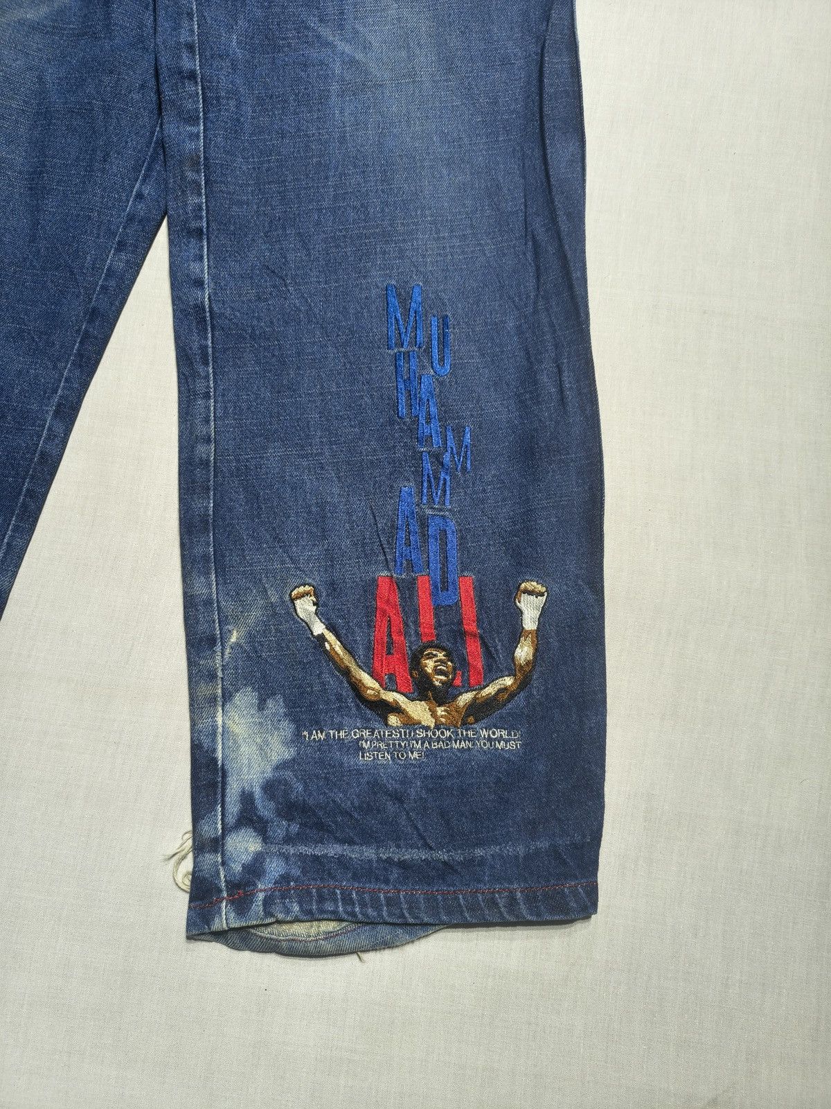 Southpole FUBU x Muhammad Ali Embroidered Memorabilia Jeans🥊(033) Size US 30 / EU 46 - 4 Thumbnail