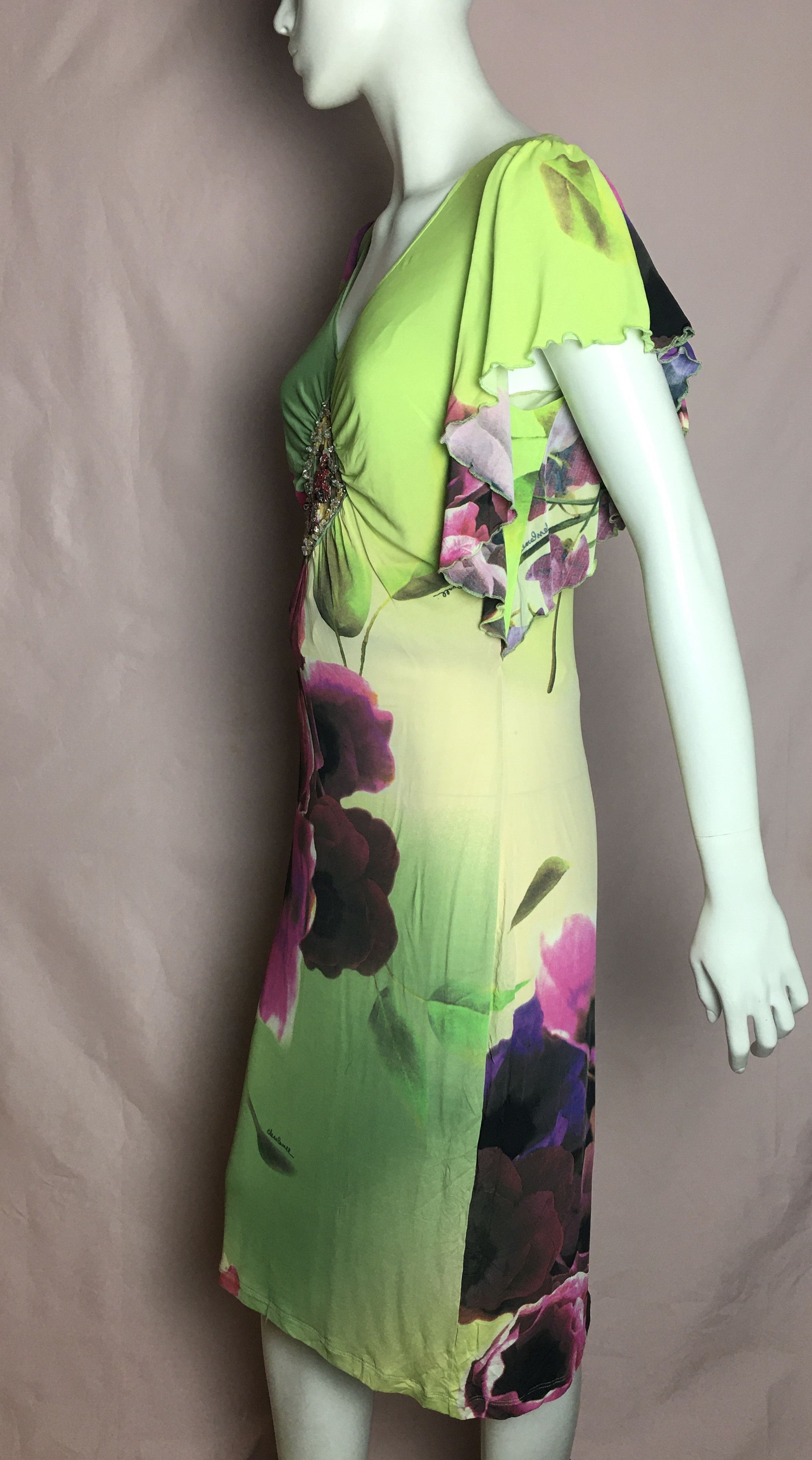 Roberto Cavalli Roberto Cavalli Amazing Floral Summer Dress Ruffles IT 46 Size L / US 10 / IT 46 - 4 Thumbnail