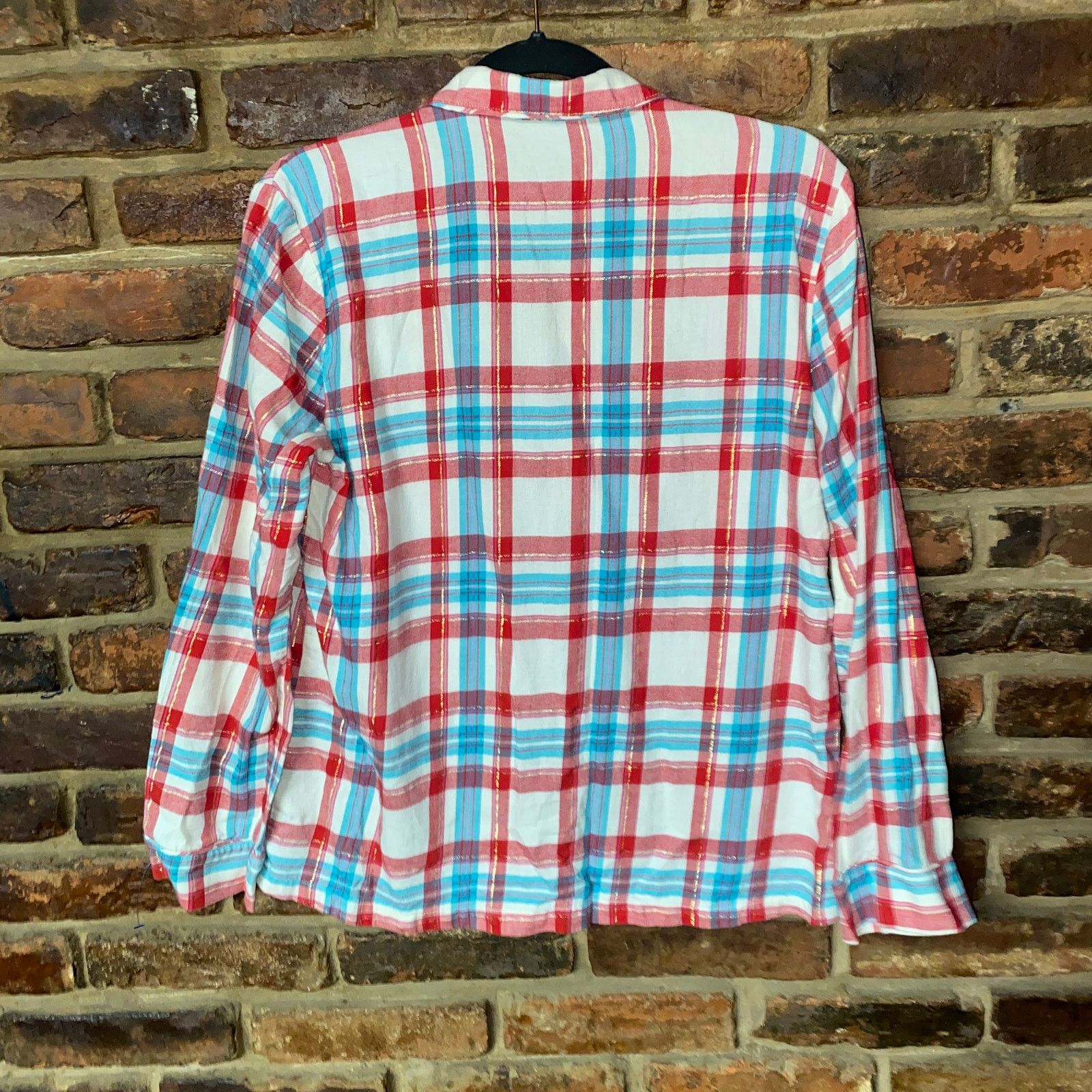 Other Talbots White Blue Red Gold Plaid Button Down Shirt Small Size S / US 4 / IT 40 - 6 Thumbnail