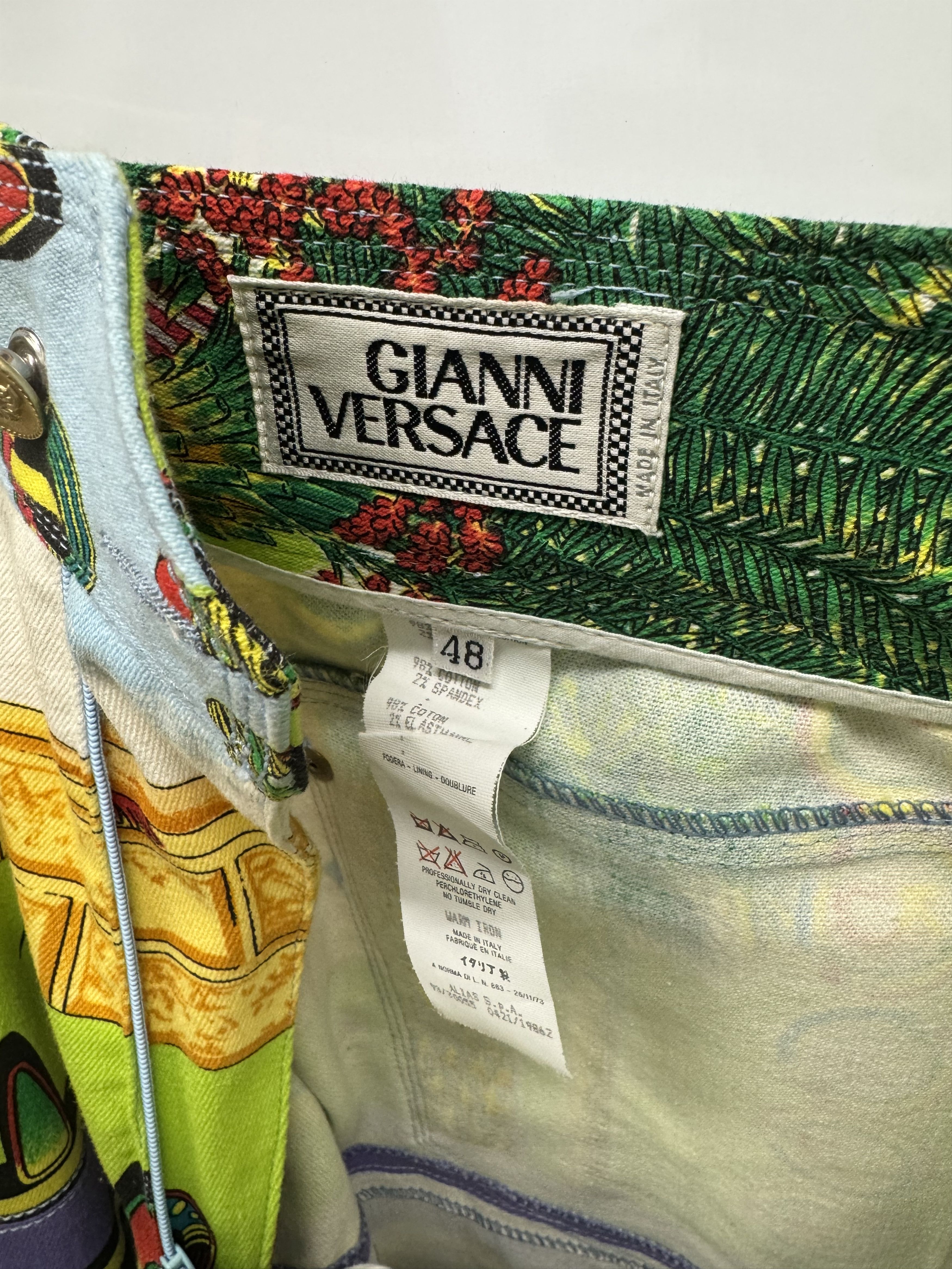 Versace Vintage Gianni Versace Miami Beach Print Jeans Size US 32 / EU 48 - 6 Thumbnail