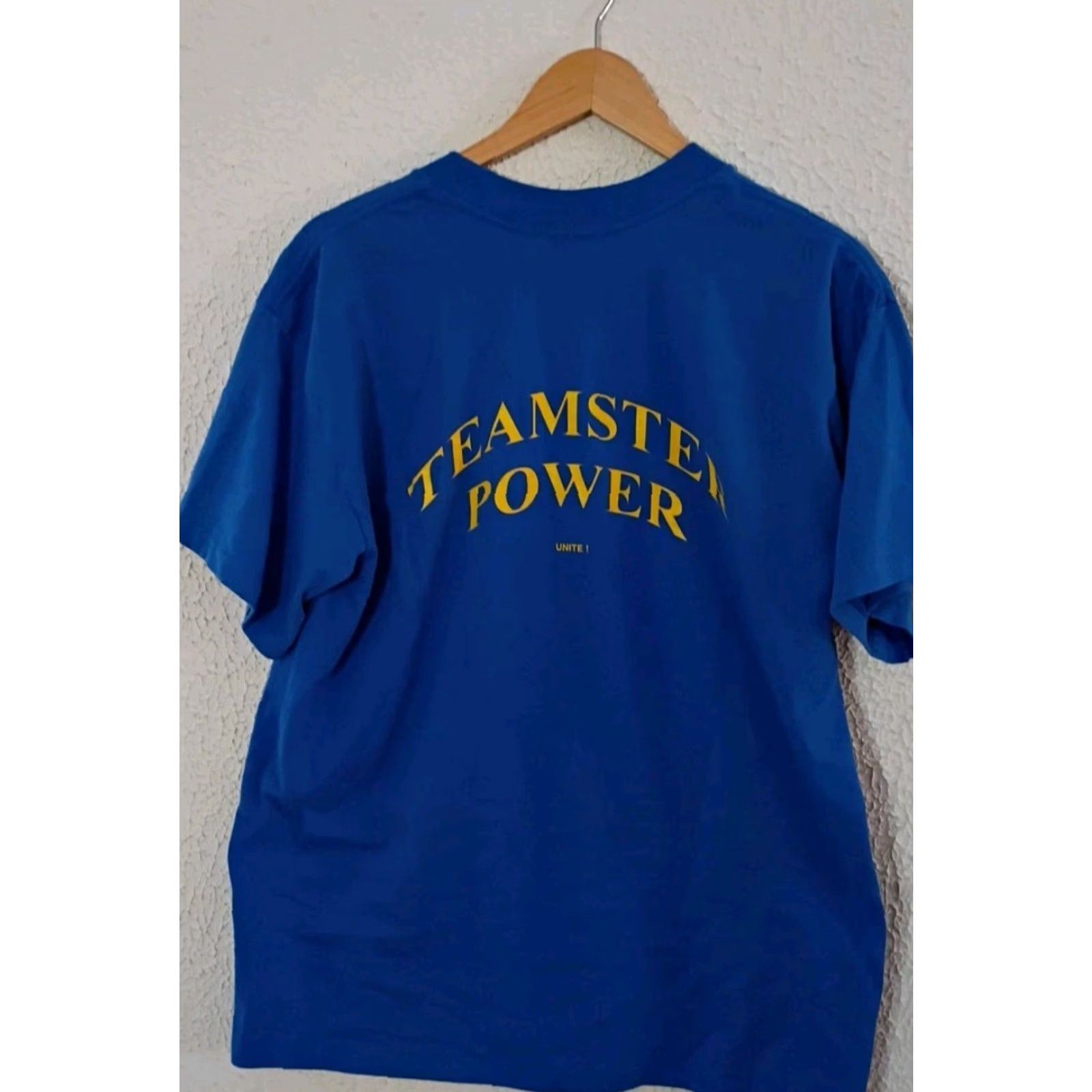 Vintage VINTAGE Teamsters Local 237 Unite Union T-shirt Men's Large USA Blue 50/50 Platinum Plus Short Sleeve Size US L / EU 52-54 / 3 - 4 Thumbnail