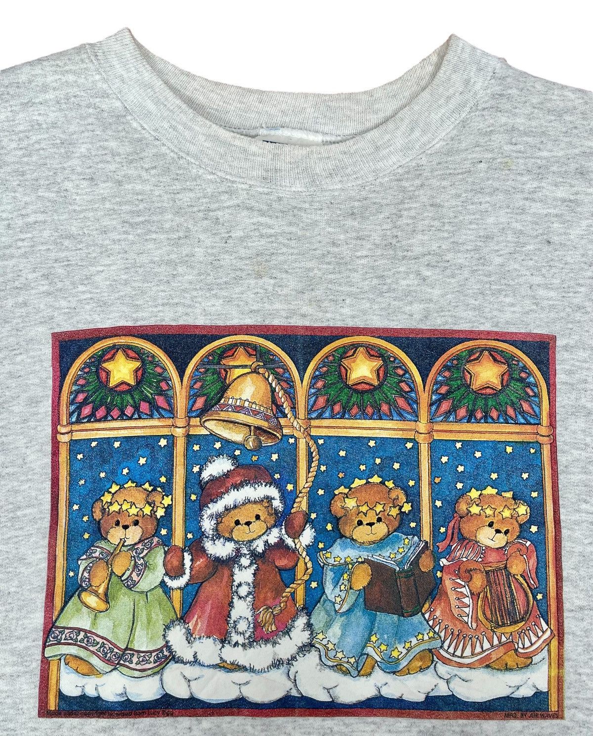Hanes × Vintage 90s Vintage Christmas Teddy Bear Sweatshirt Size US XL / EU 56 / 4 - 3 Thumbnail