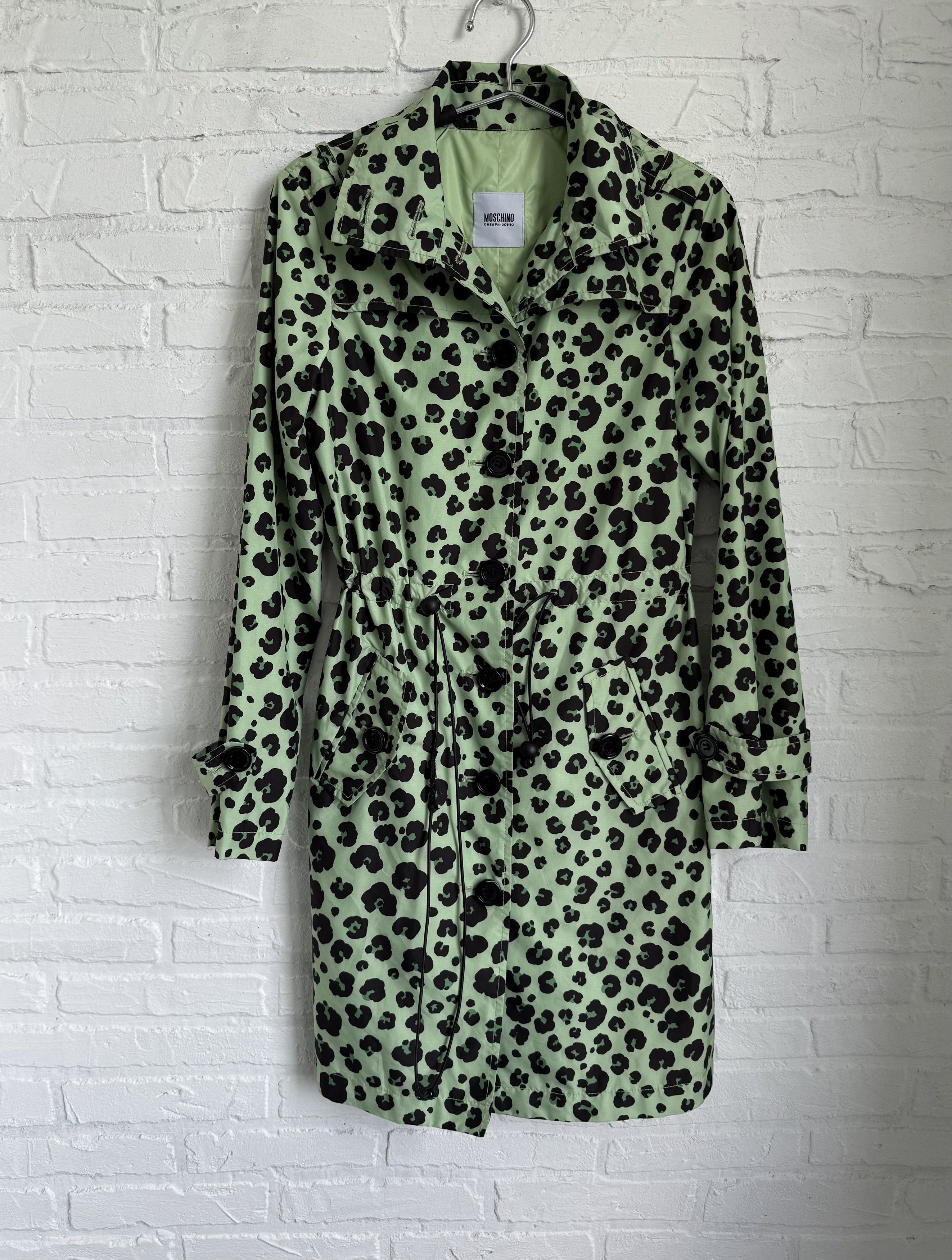 Vintage Moschino cheap and chic leopard print trench coat