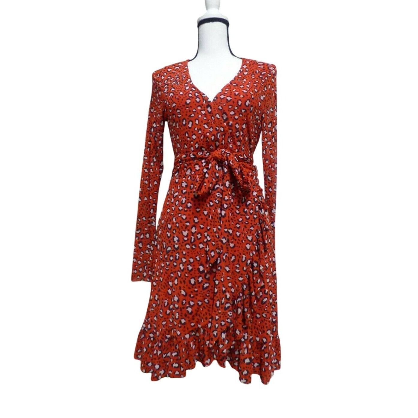 Sanctuary Sanctuary Emma Ruffled Wrap Dress, Red, Size M Size M / US 6-8 / IT 42-44 - 6 Thumbnail