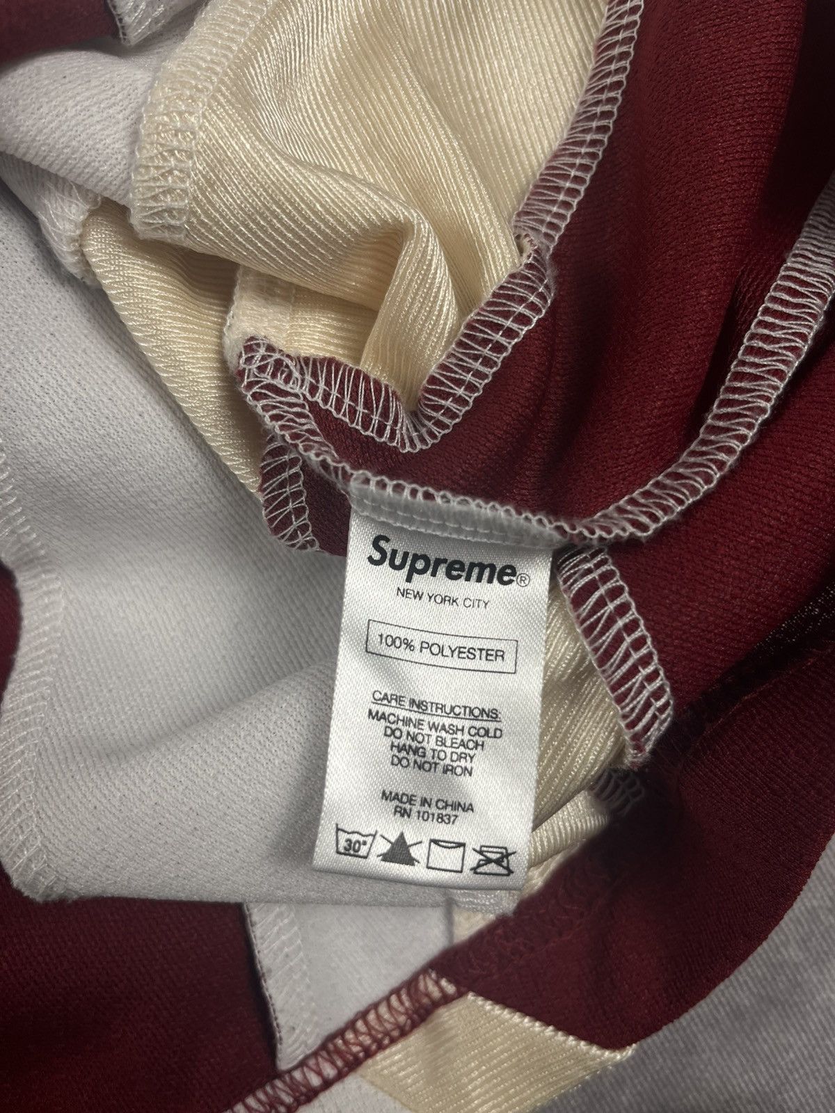 Supreme Supreme FW17 Hooded Hockey Jersey Burgundy Sz M Oversize L Size US M / EU 48-50 / 2 - 4 Thumbnail