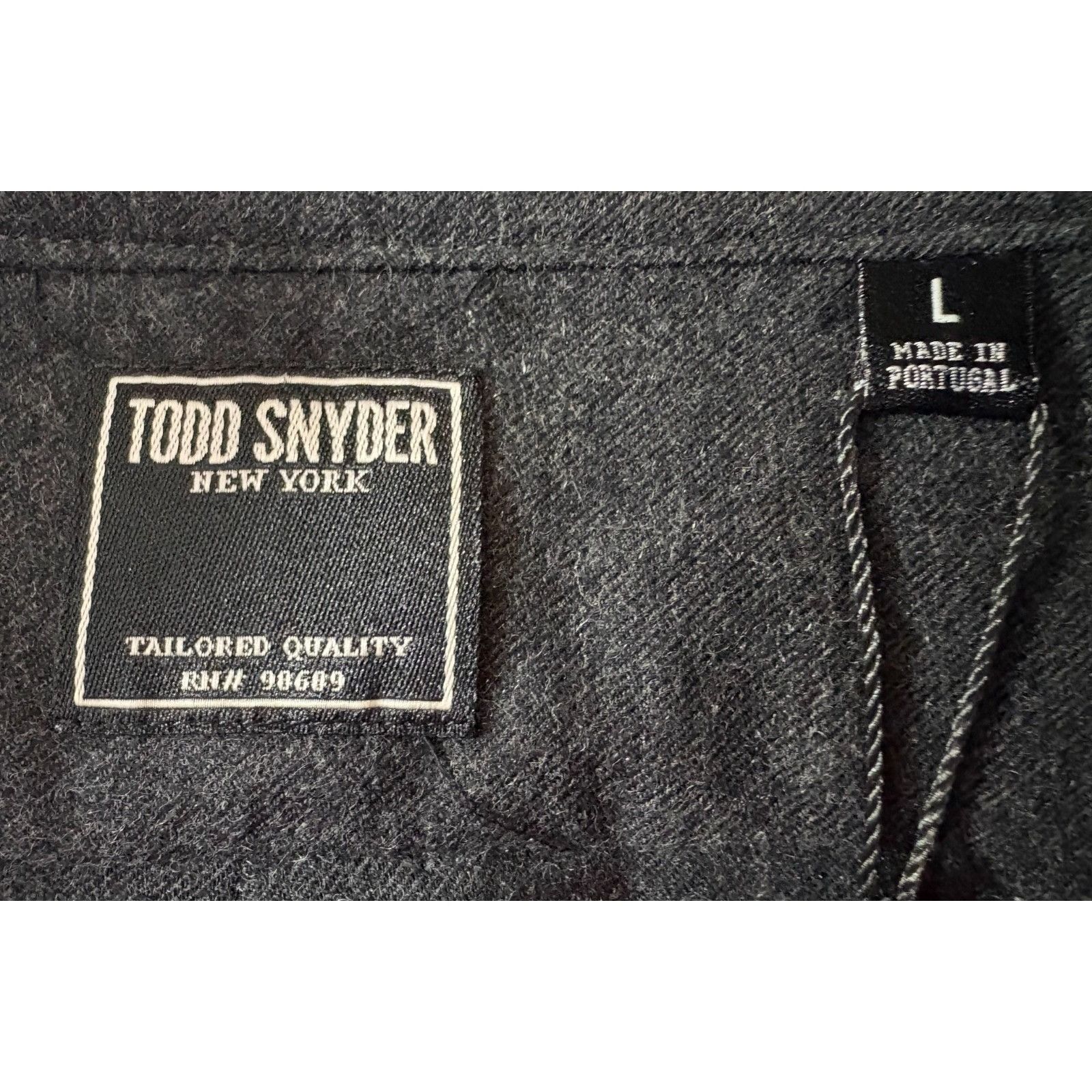 Todd Snyder Todd Snyder Band Collar flannel Shirt size L color dark grey Size US L / EU 52-54 / 3 - 2 Thumbnail