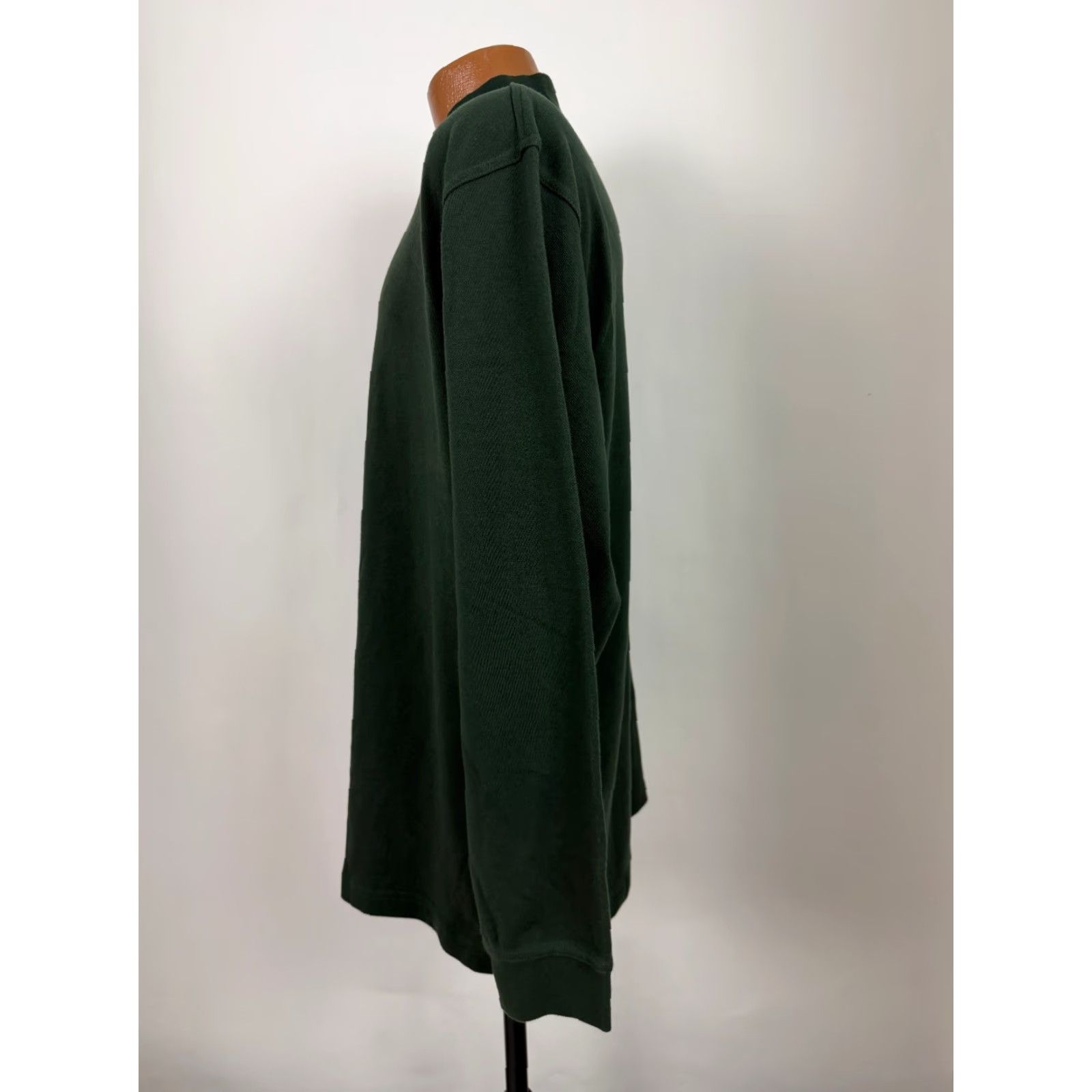 Van Heusen VINTAGE Van Heusen Shirt Men XL Forest Green Mock Neck Long Sleeve Stretch Minimal Blank Mens Size US XL / EU 56 / 4 - 4 Thumbnail