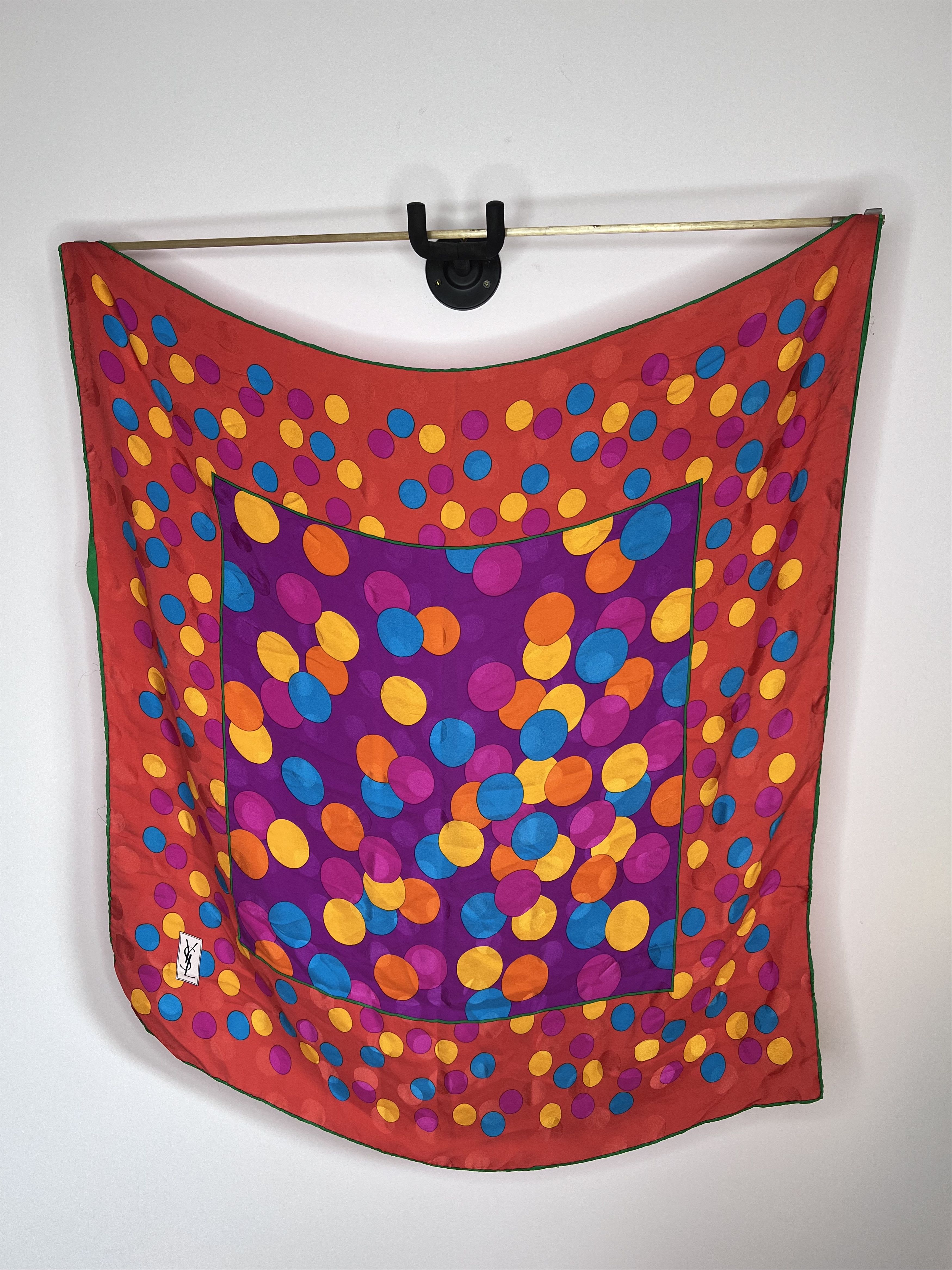 Yves Saint Laurent YVES SAINT LAURENT YSL SILK SCARF 90s VINTAGE HAND ROLL Size ONE SIZE - 1 Thumbnail