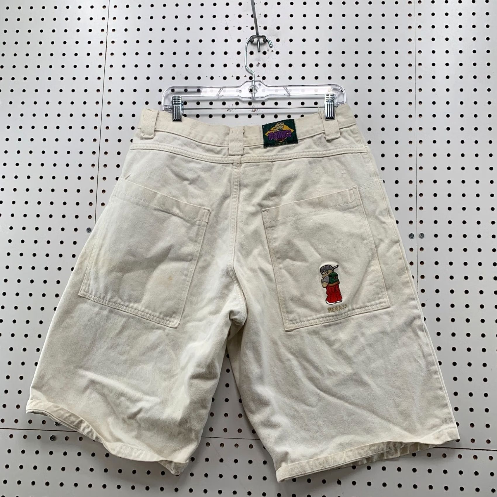 Vintage Vintage Menace Denim Beige Shorts Mens 30X13.5 Embroidered Skateboard USA Jnco Size US 30 / EU 46 - 7 Thumbnail