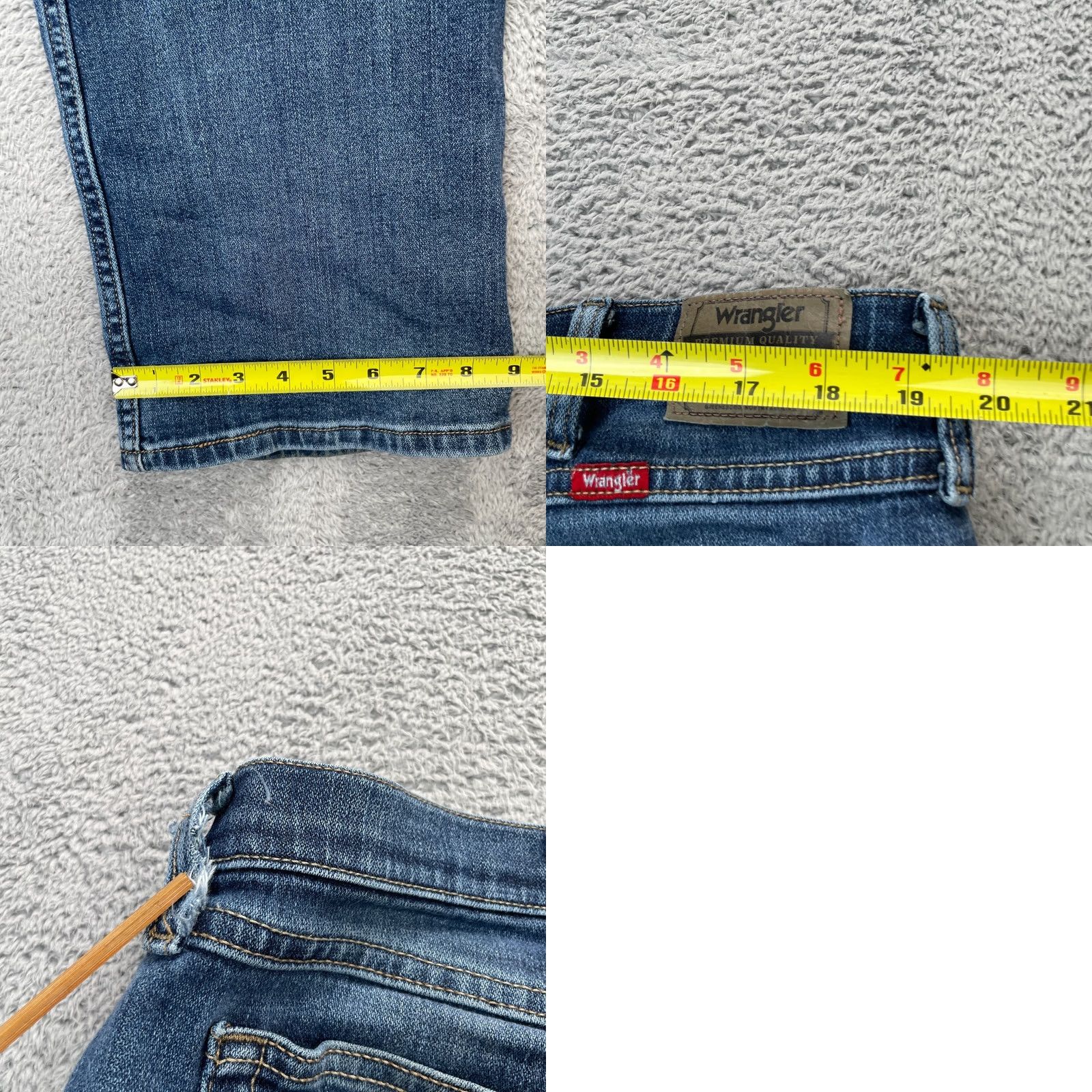 Wrangler VINTAGE Wrangler Jeans Mens 38x30 Blue Bootcut Leg Whiskered Denim Relaxed Fit Stretch Size US 38 / EU 54 - 8 Thumbnail