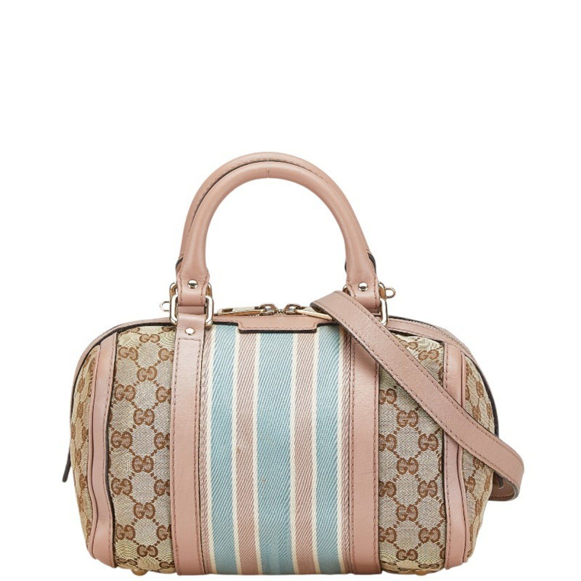 Gucci GG Canvas Handbag Shoulder Bag 269876 Beige Pink Leather Women's Gucci